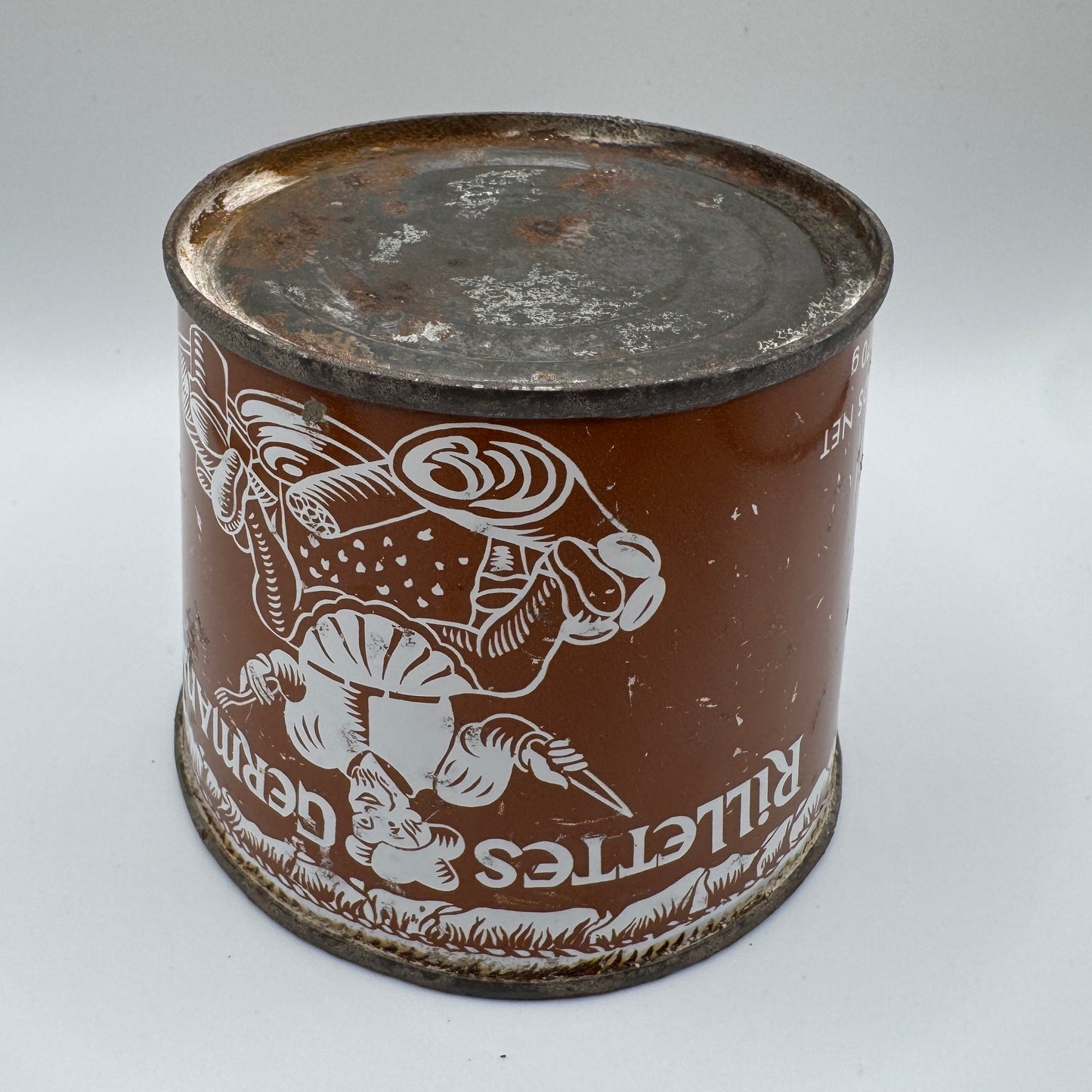 Pot de rillettes ancien en tôle - GERMANAUD à Herbault (41)