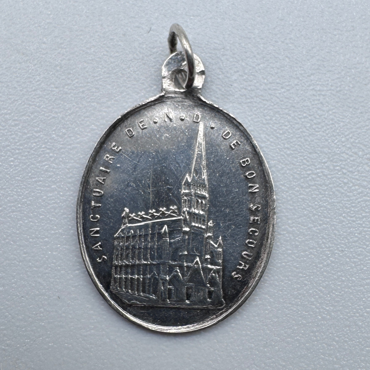 Medaille religieuse ancienne « Notre Dame de Bon Secours » - argent