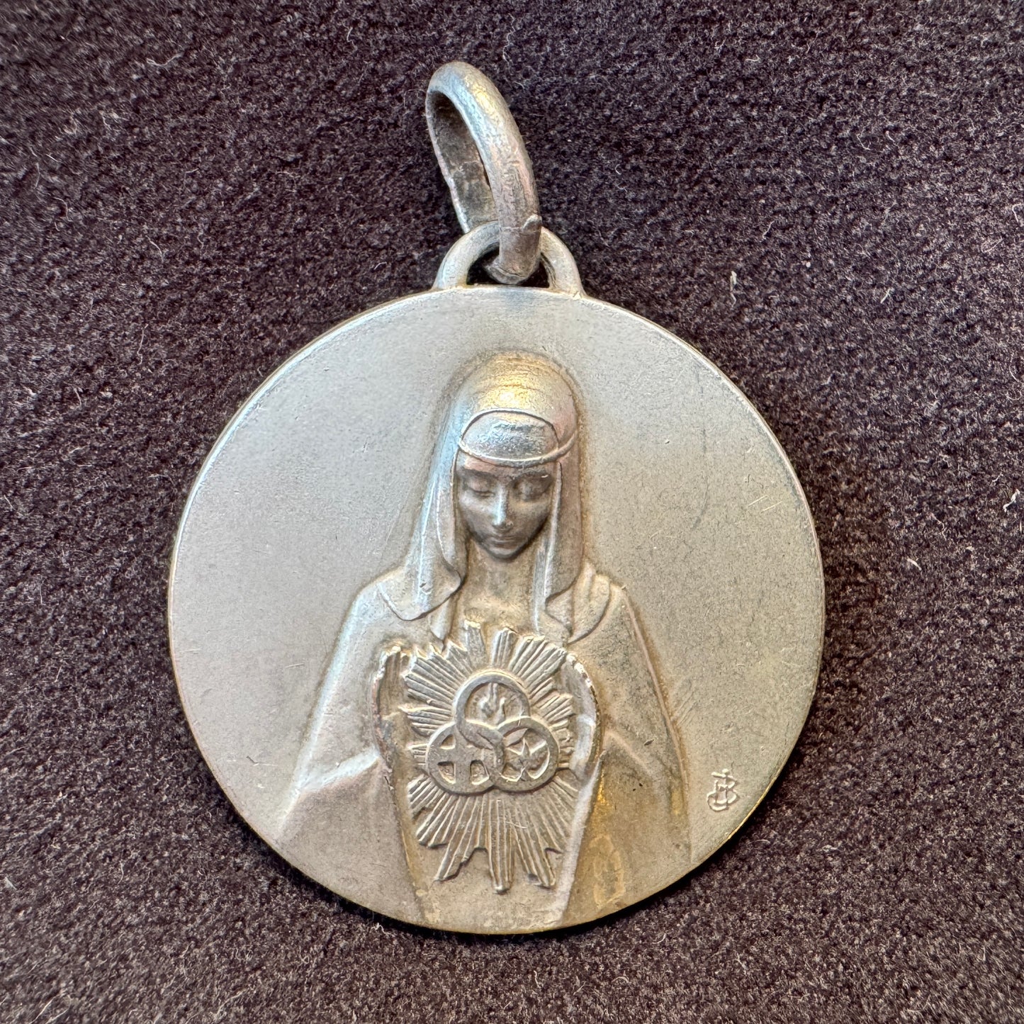 Médaille religieuse ancienne Art Deco « Notre dame de la trinité »