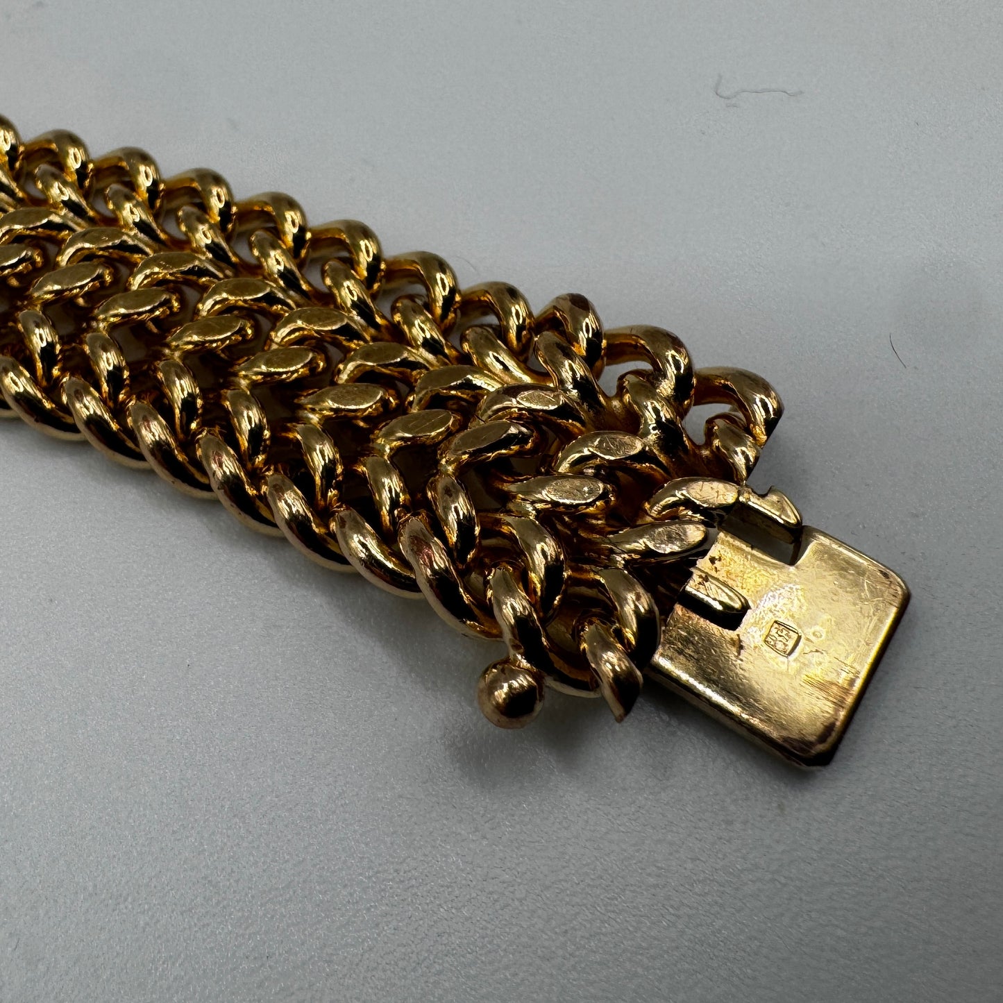 Bracelet vintage maille américaine - plaqué or