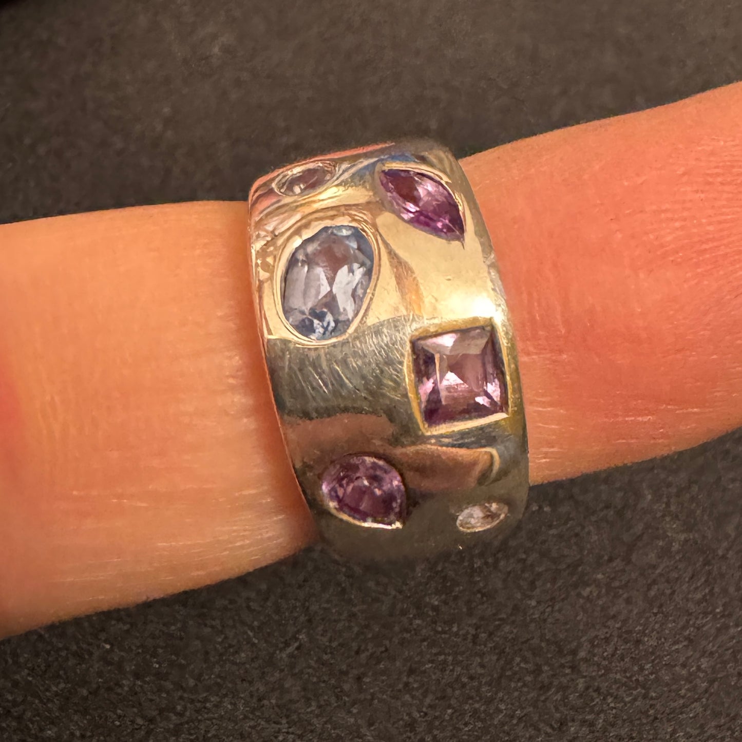 Bague en argent et pierres semi précieuses