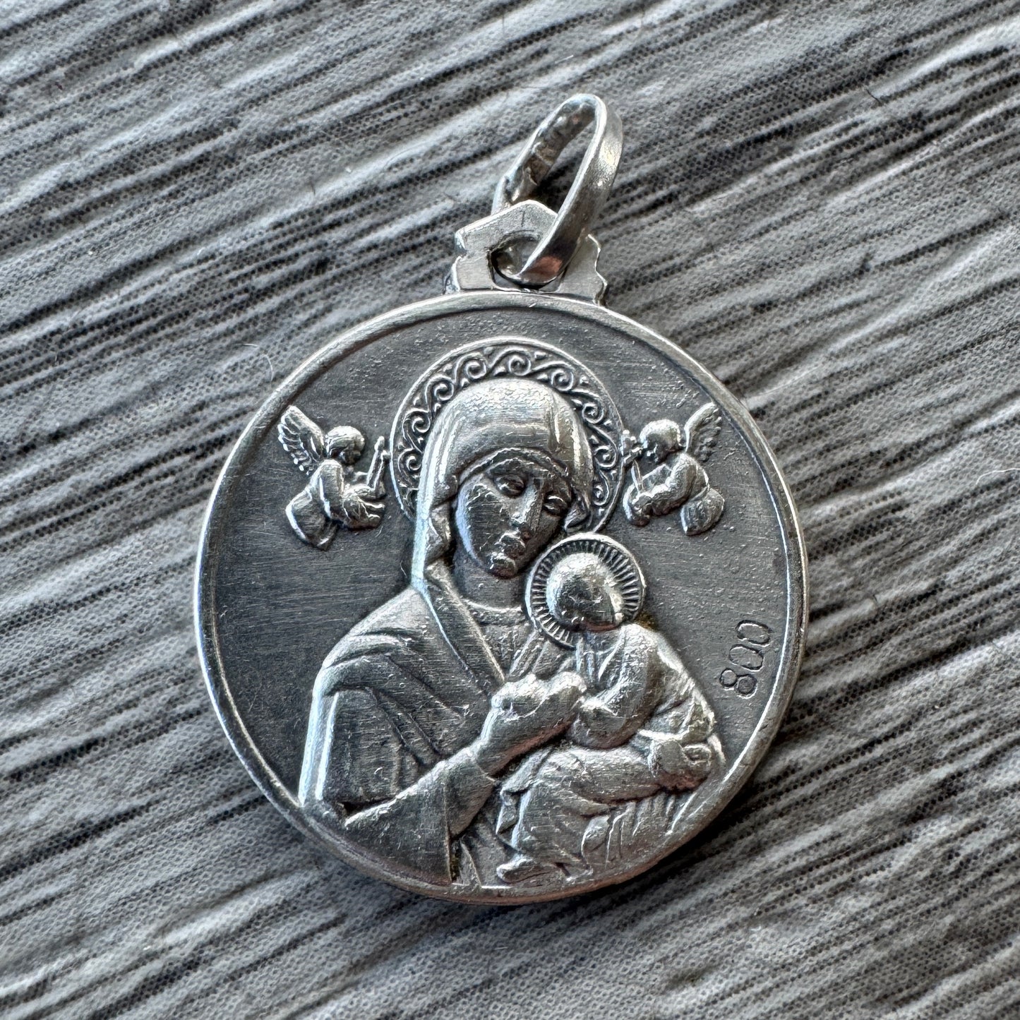 Médaille religieuse ancienne en argent « Pape Jean XXIII »