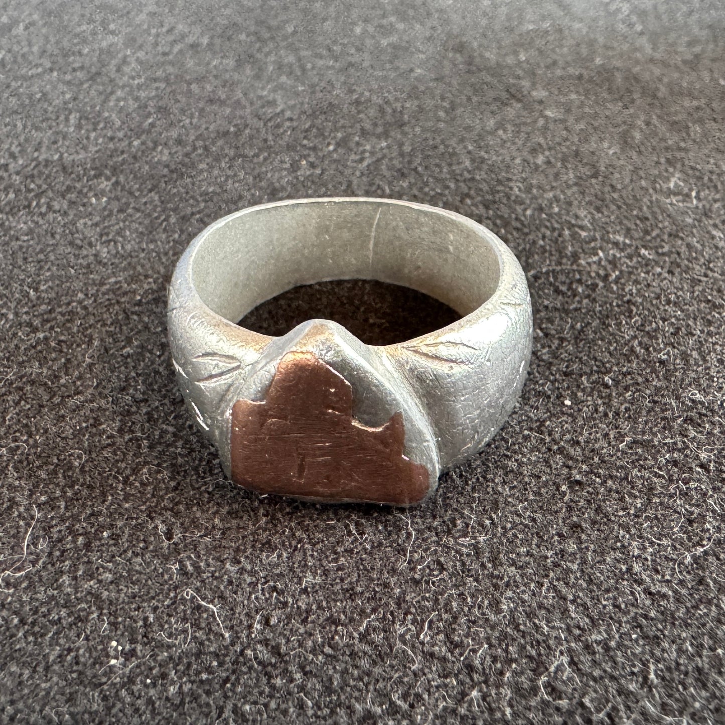 Bague artisanat de tranchée 1914-1918 - « Lion de Belfort »