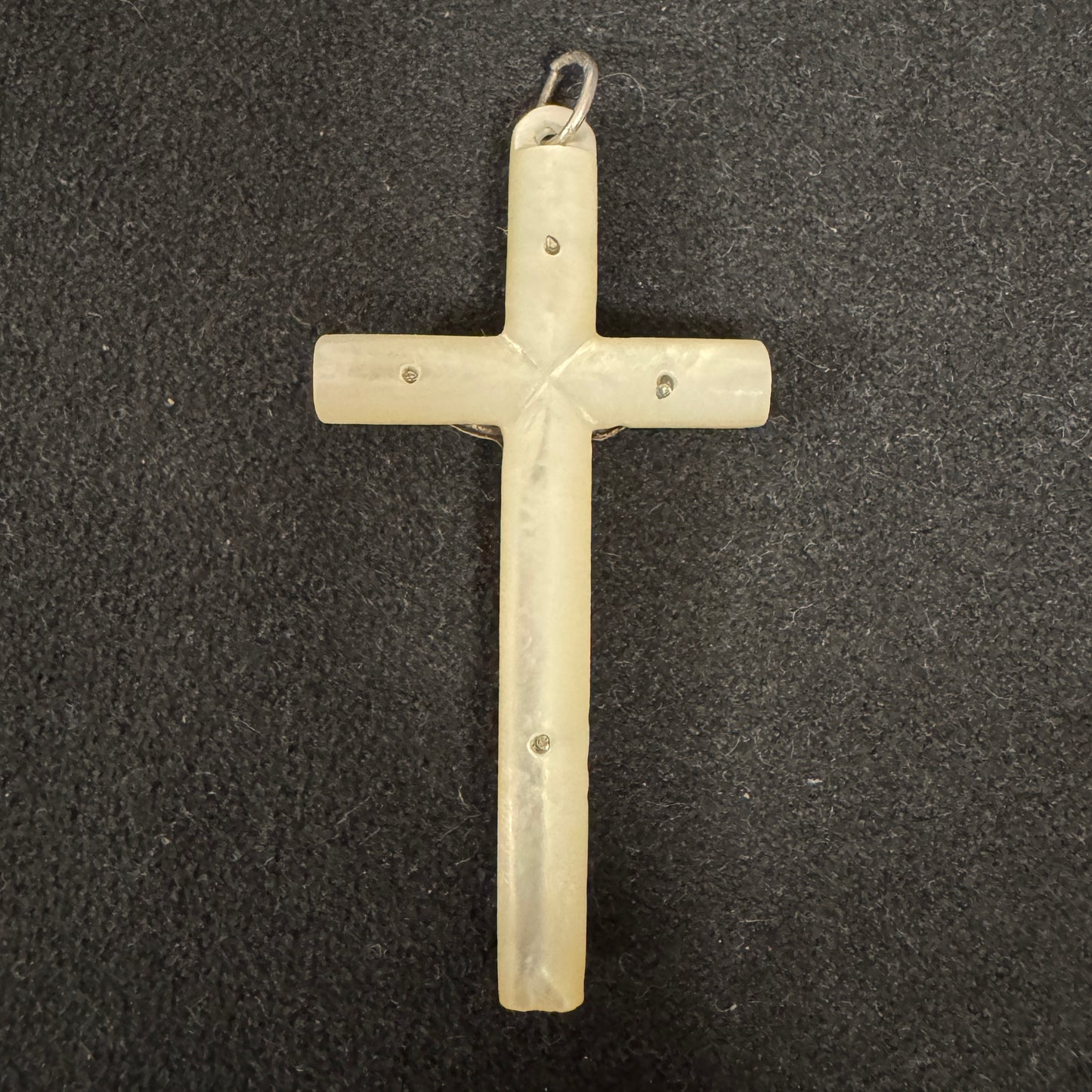 Croix crucifix XIXeme - argent et nacre
