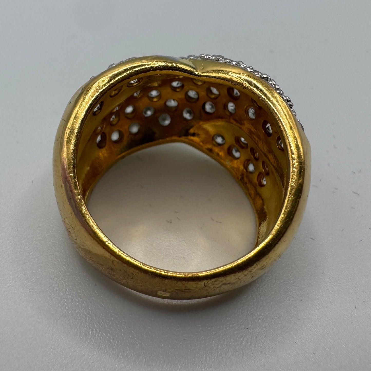 Bague en plaqué or et verroterie