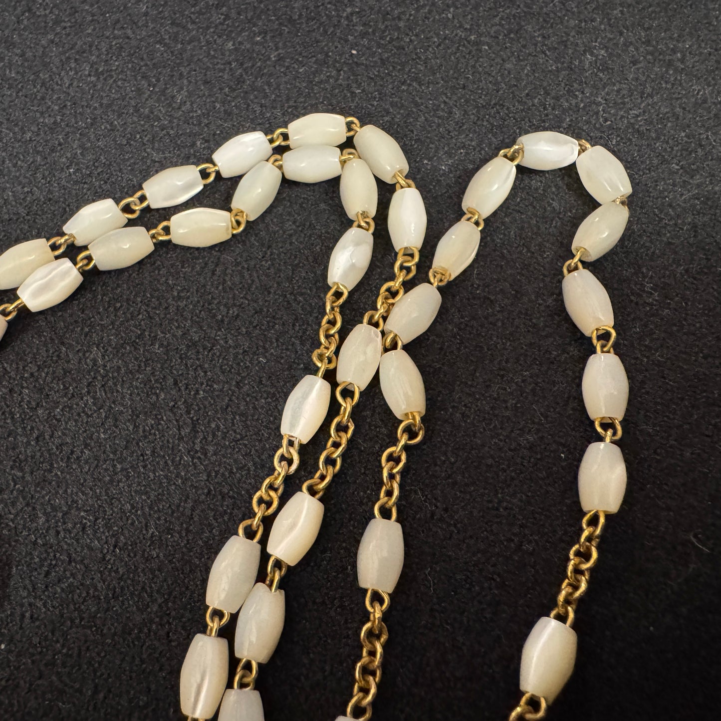 Chapelet ancien plaqué or et nacre