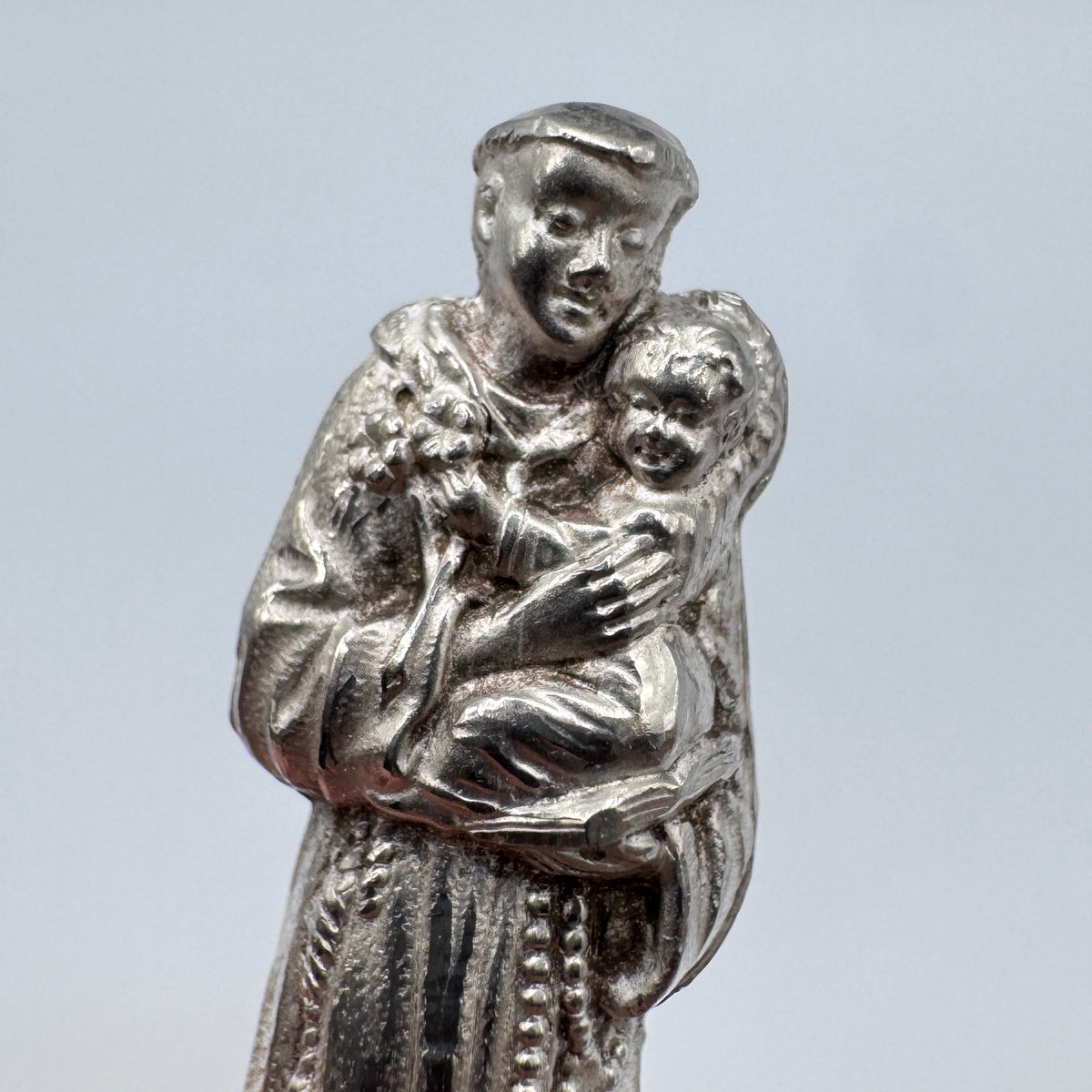 Objet ancien dévotion de voyage en argent - Saint Antoine