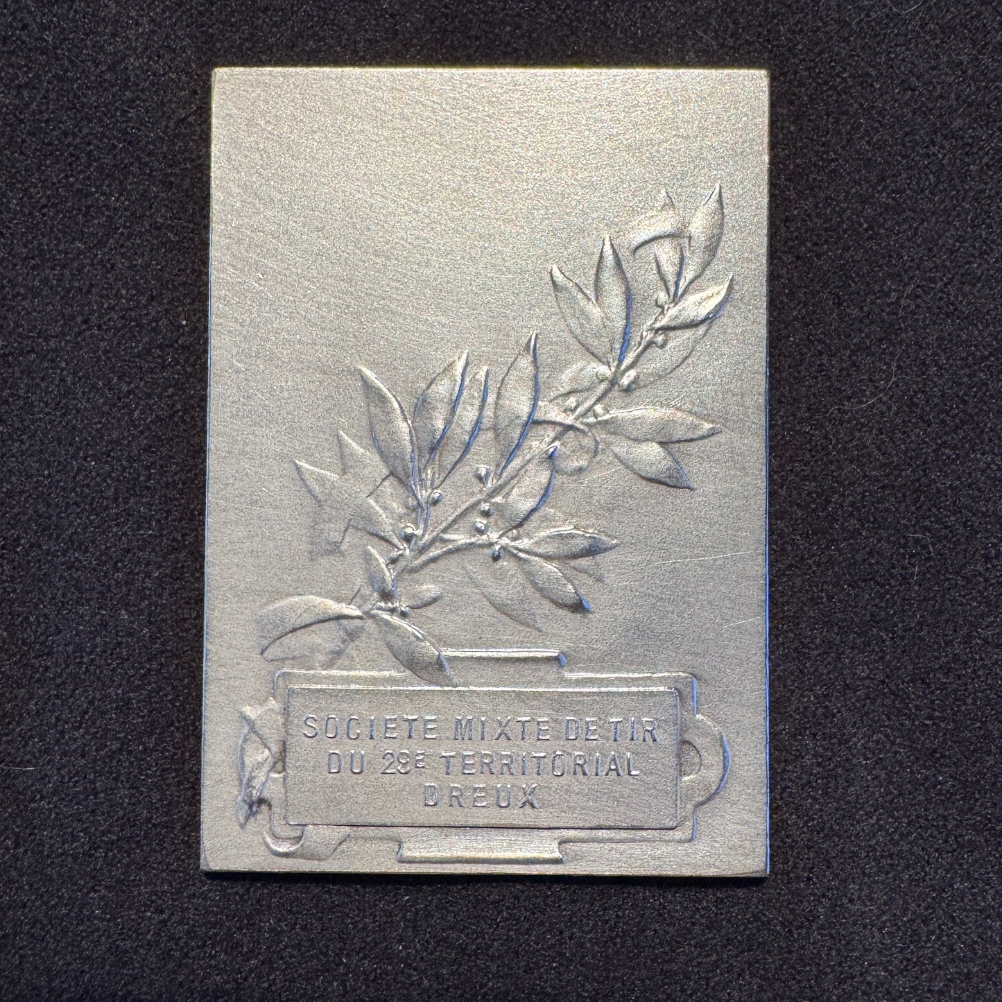 Plaque Médaille ancienne en bronze argenté « GALLIA - concours de tir de Dreux »