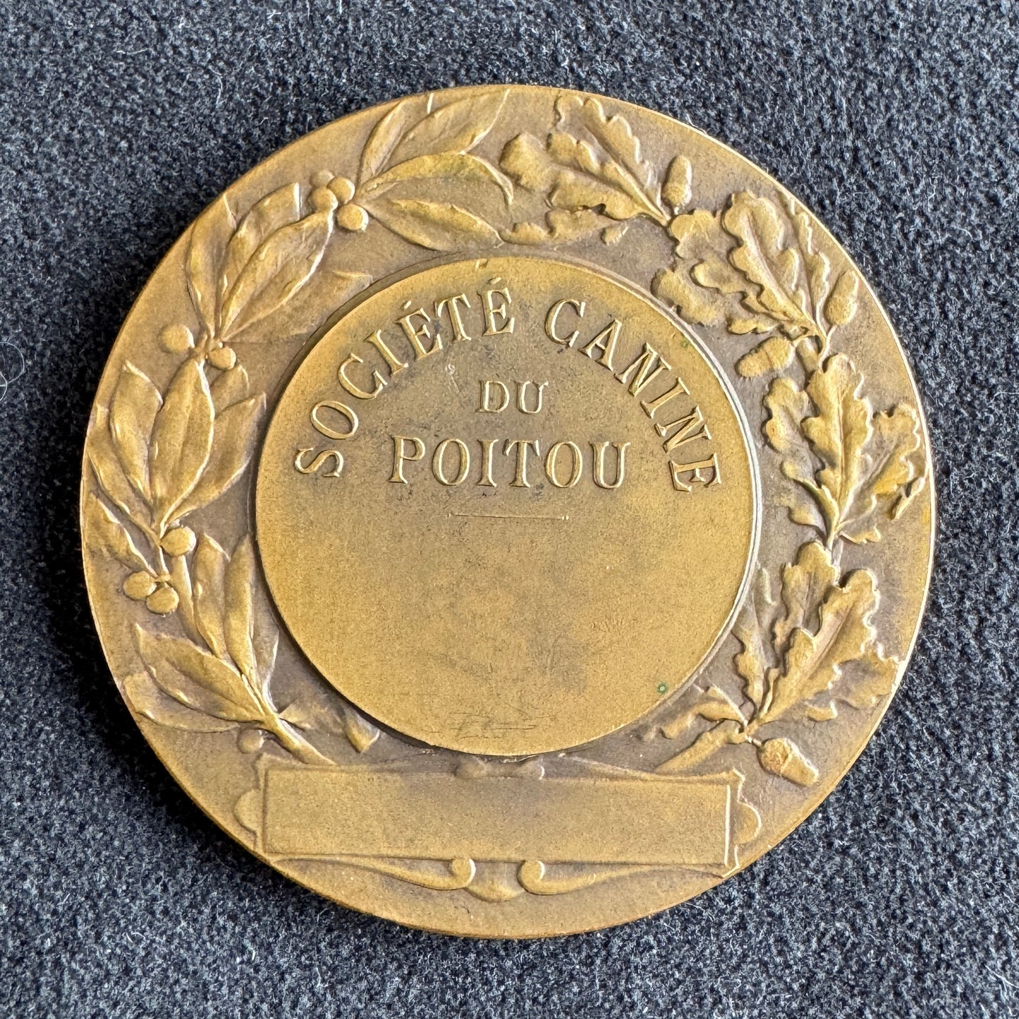 Medaille ancienne en bronze « société canine du Poitou - Diane chasseresse » par Schwab