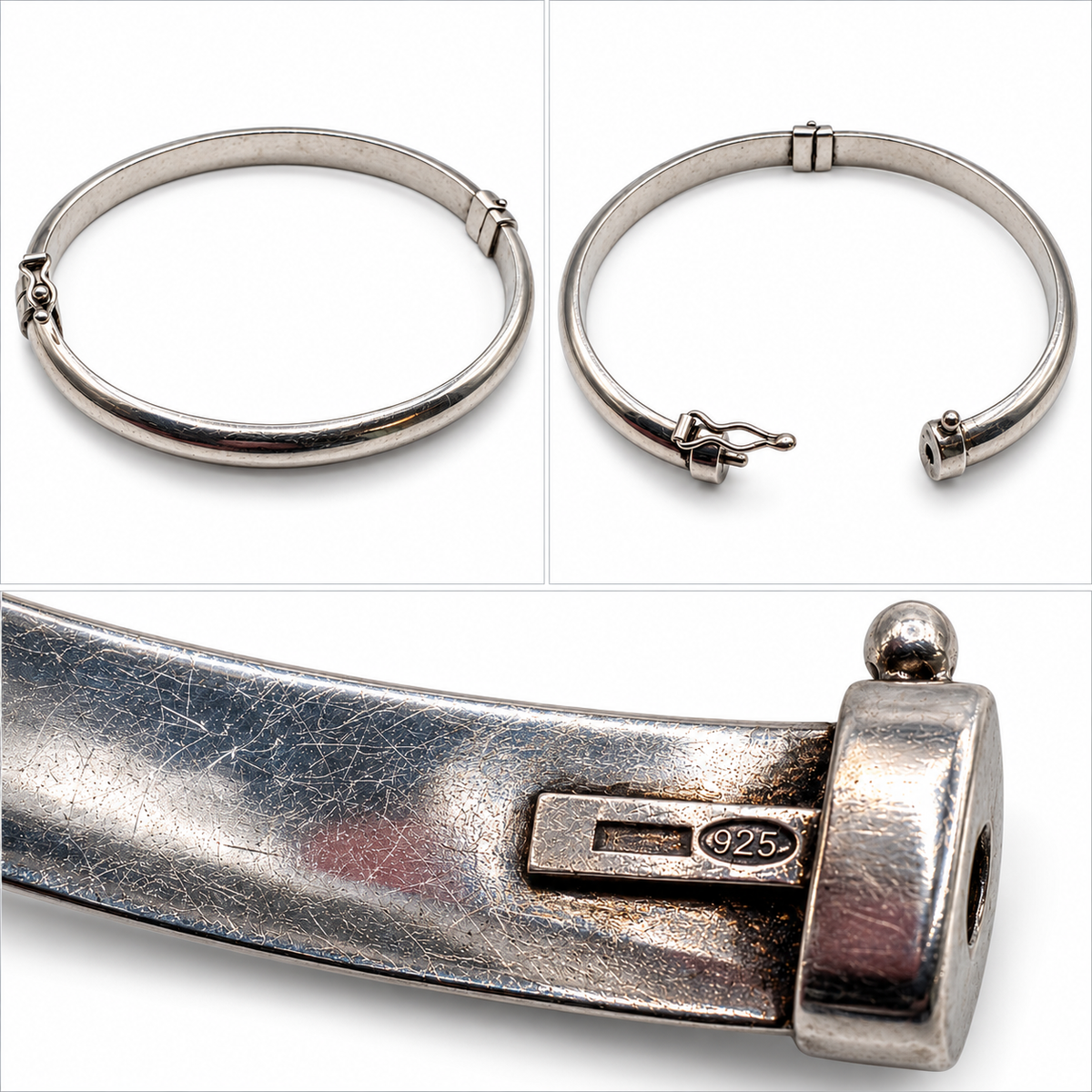 Bracelet vinage en argent massif