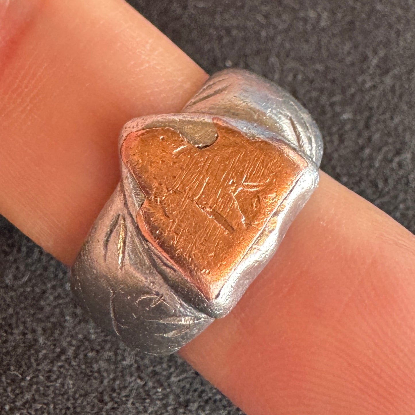 Bague artisanat de tranchée 1914-1918 - « Lion de Belfort »