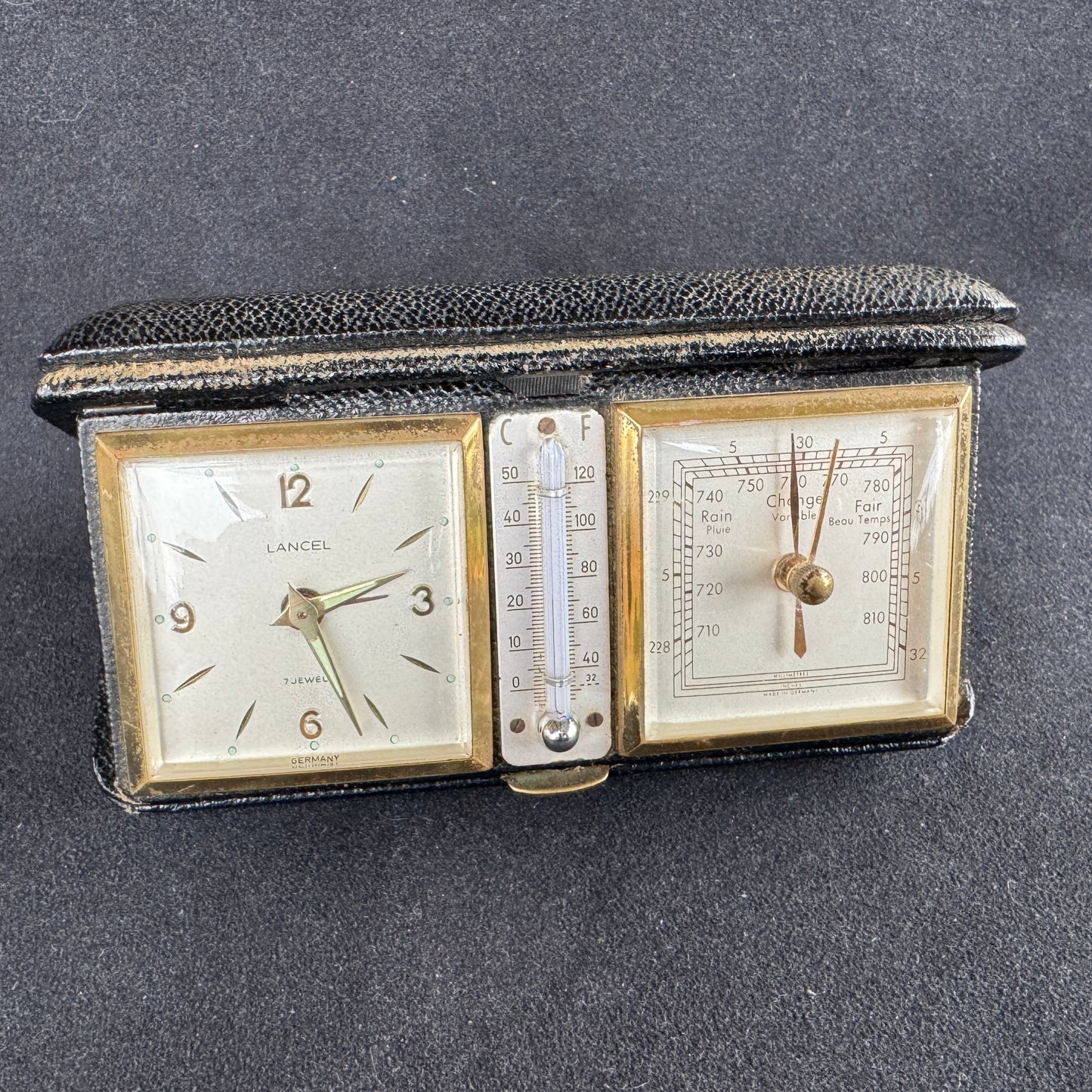 Réveil ancien LANCEL station météo vers 1960