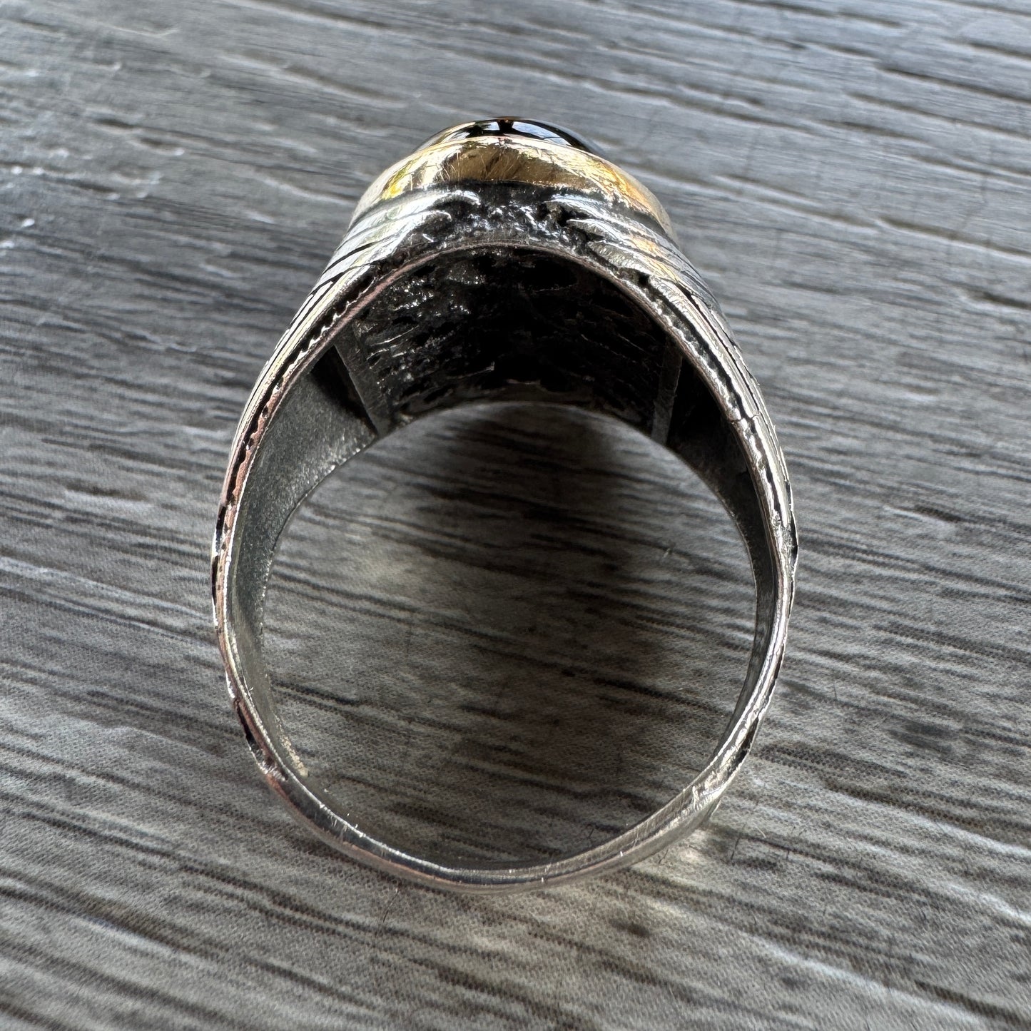 chevalière en argent et onyx