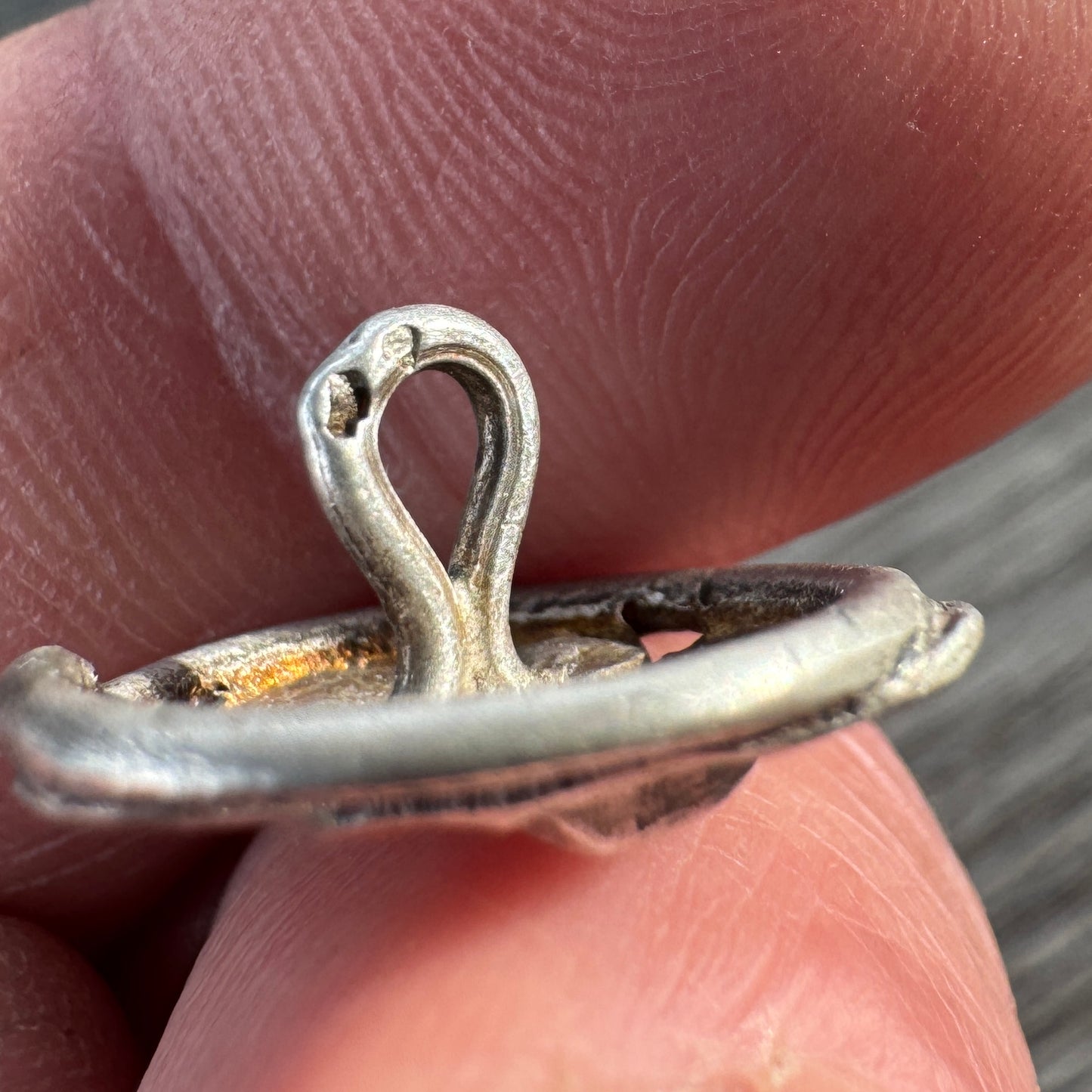 Bouton ancien Art Nouveau en argent