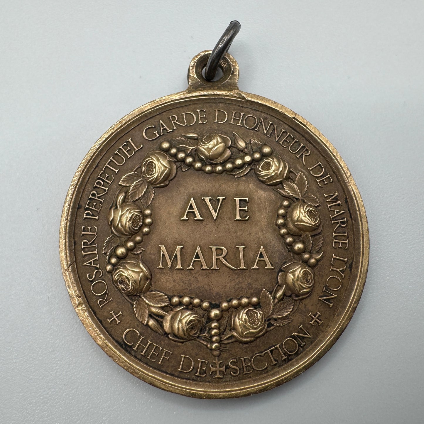 Médaille religieuse ancienne - Reine du Très Saint Rosaire, Lyon