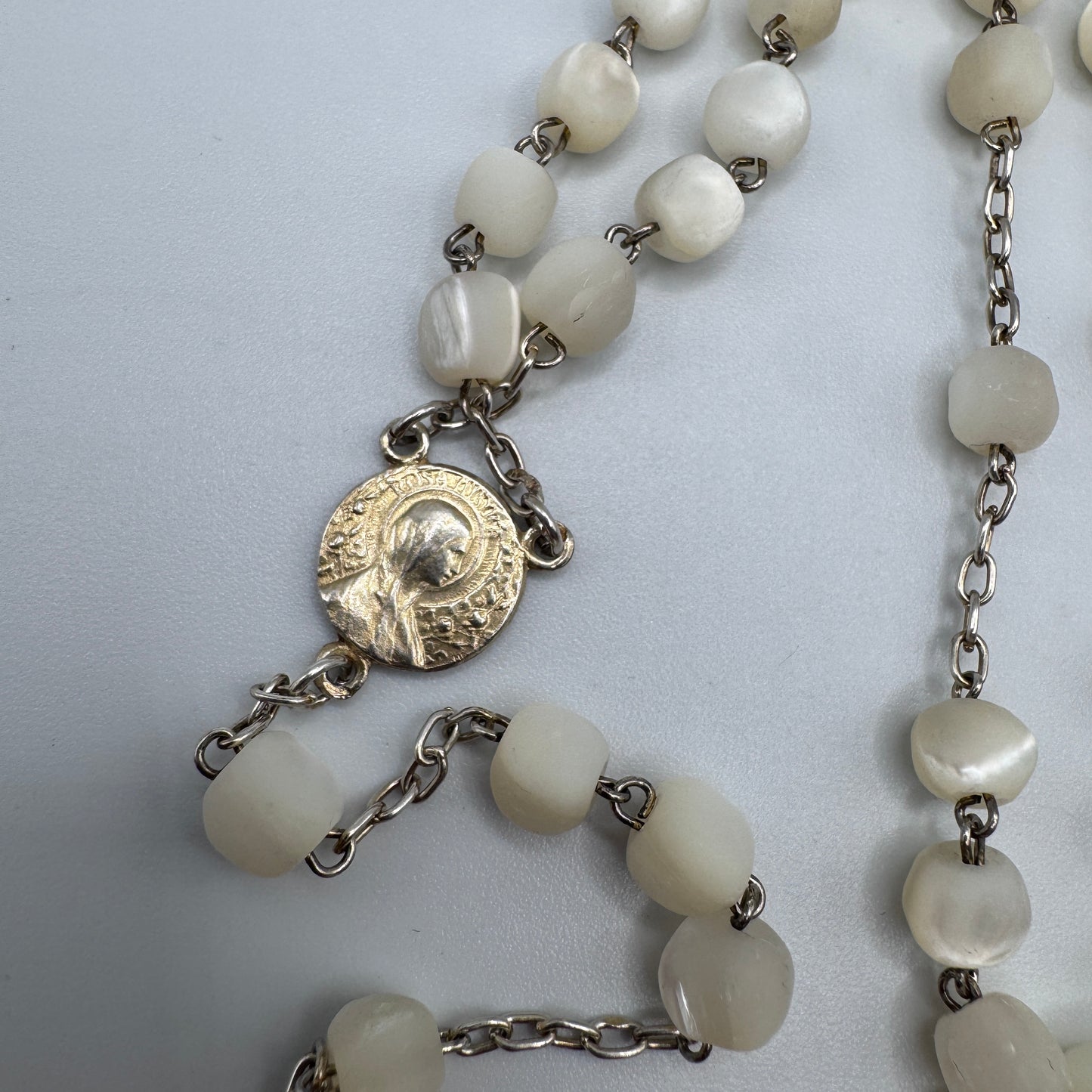 Chapelet ancien en argent et nacre