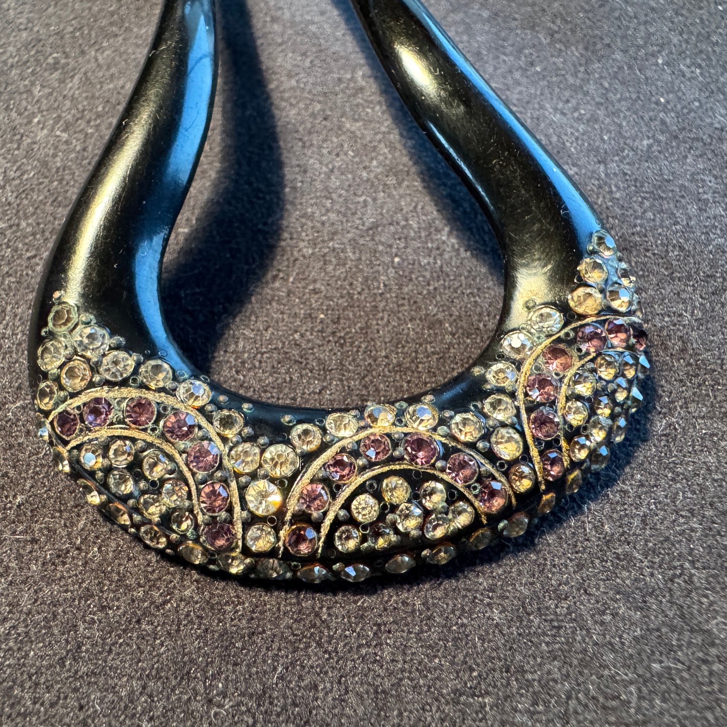 Peigne à cheveux années 1920 - celluloïd et strass