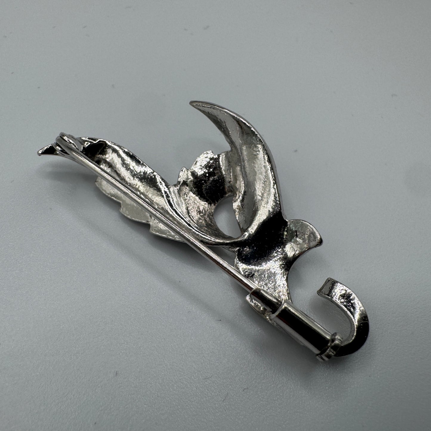 Broche ancienne en argent et marcassites - « feuillage »