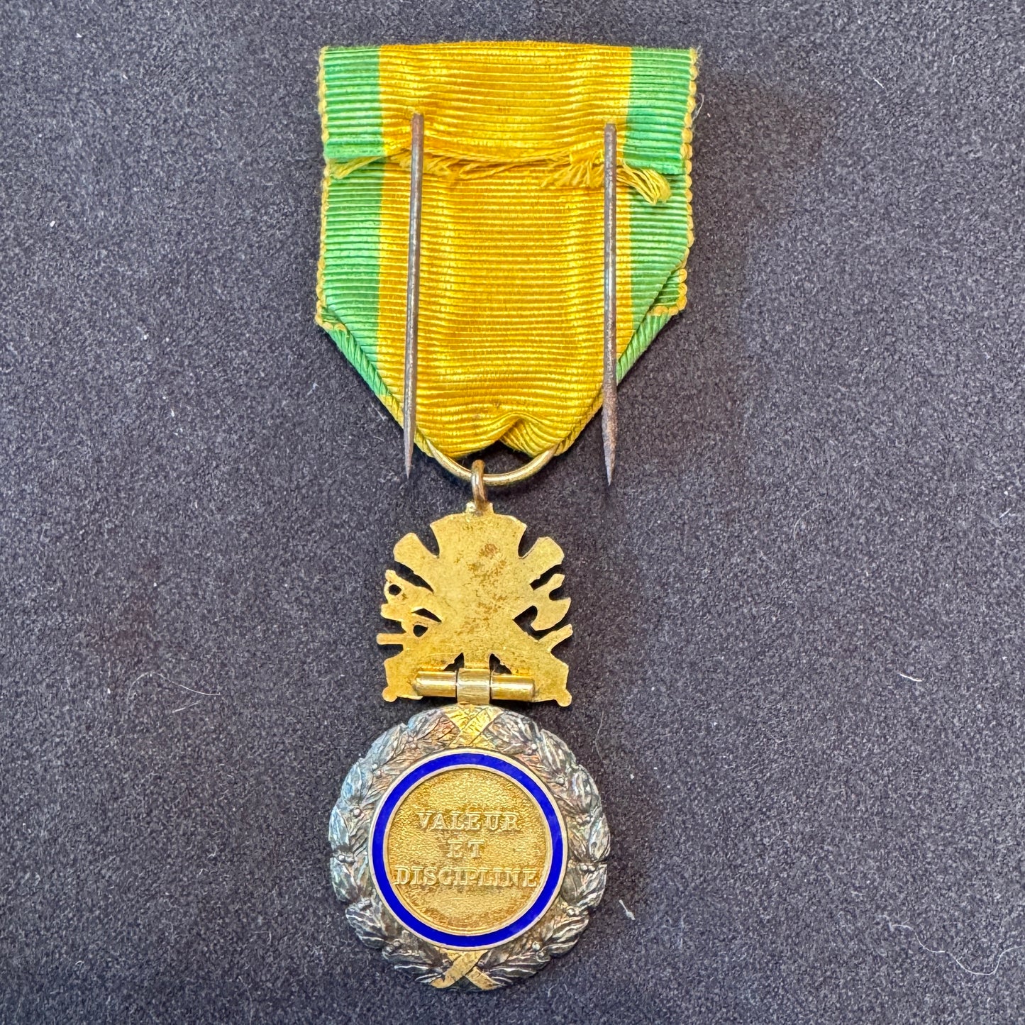 Médaille décoration militaire en argent émaillé - « Valeur et discipline 1870 »