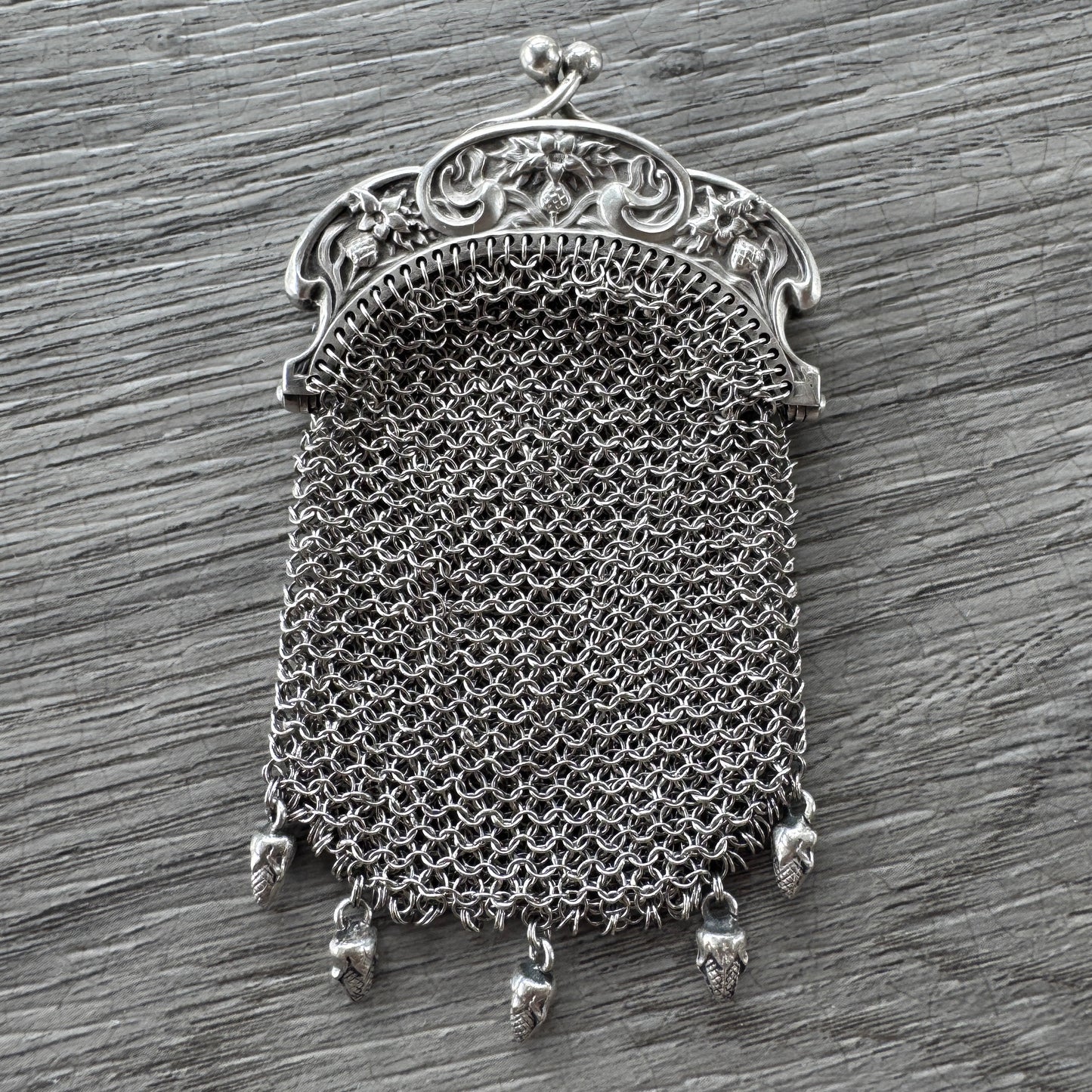 Bourse porte Louis Ancienne Art Nouveau en argent