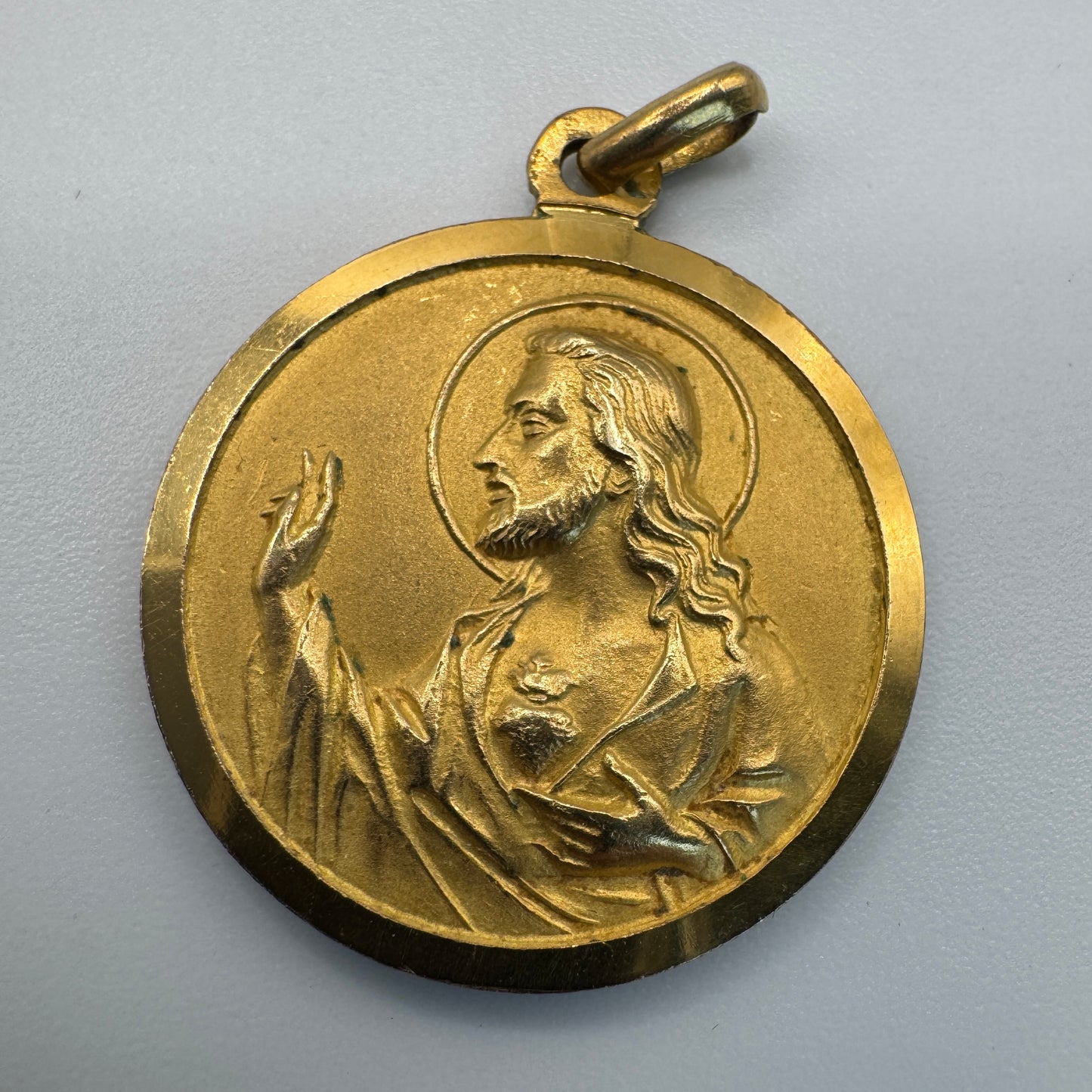 Médaille religieuse ancienne - Vierge à l’enfant