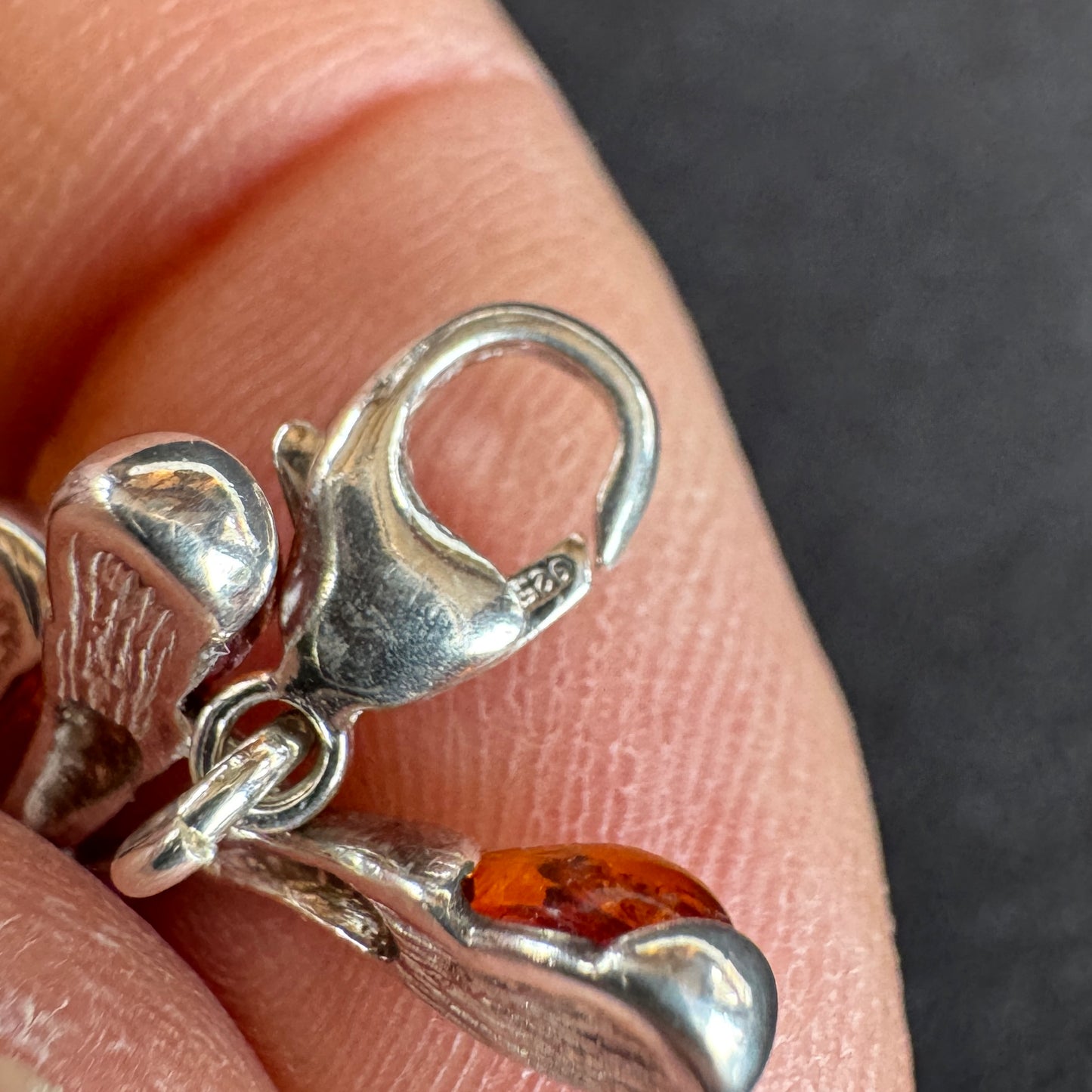 Bracelet en argent 925 et ambre
