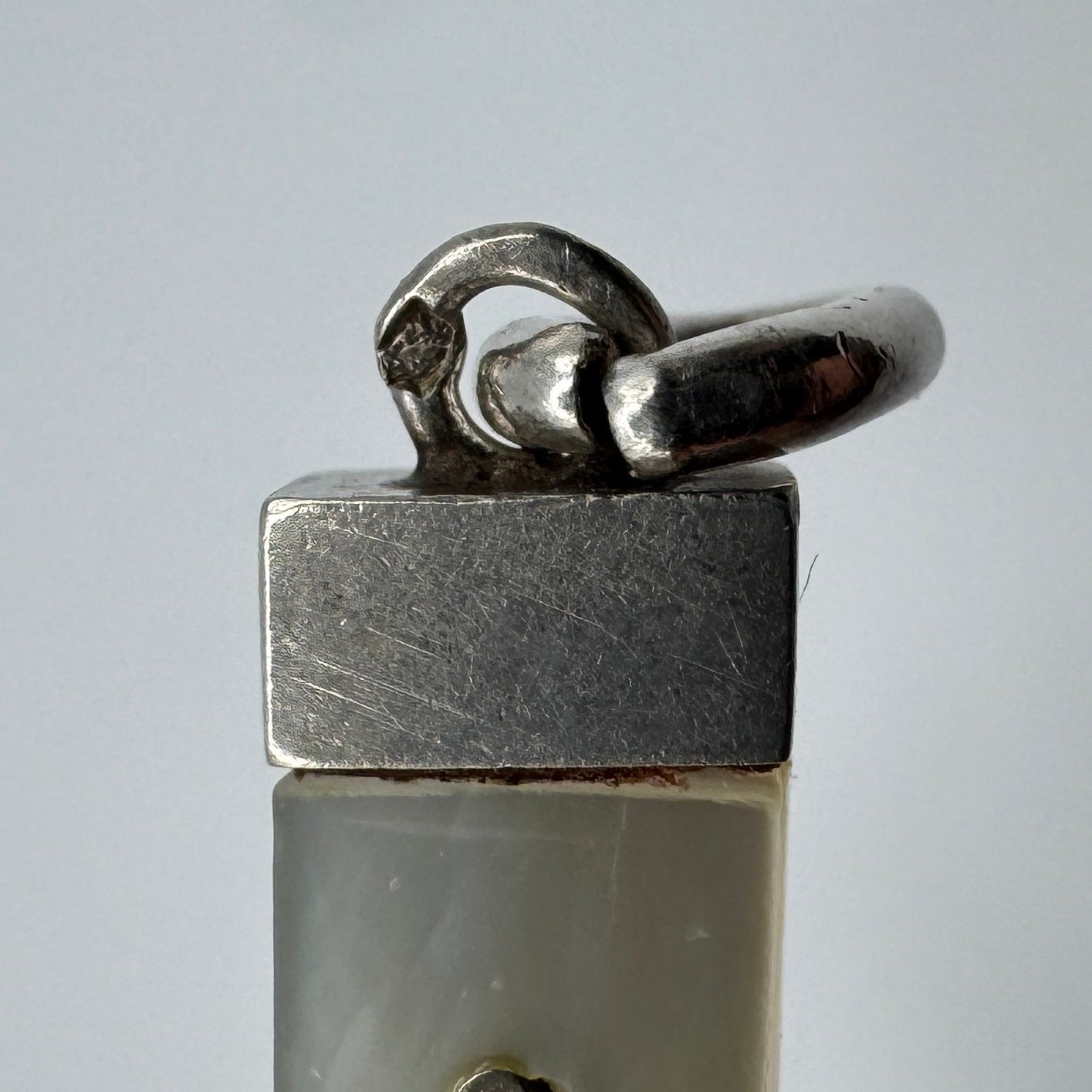 Croix crucifix ancien - argent et nacre