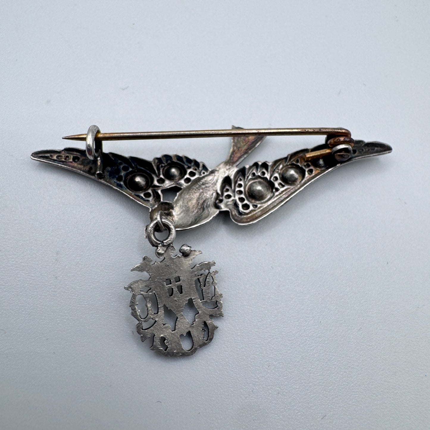 Broche Ancienne vers 1900 « la colombe » - métal argenté