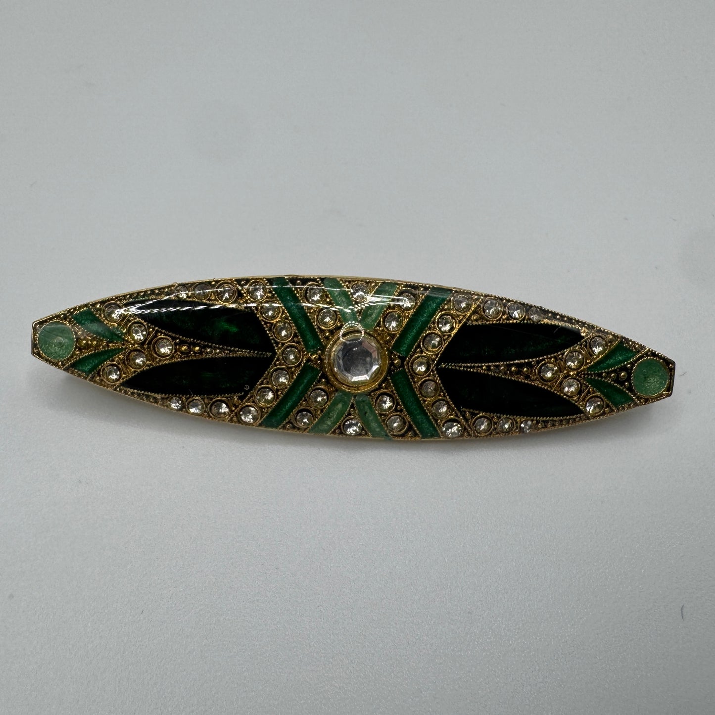 Broche Art déco - signée Pierre Bex - émail et strass