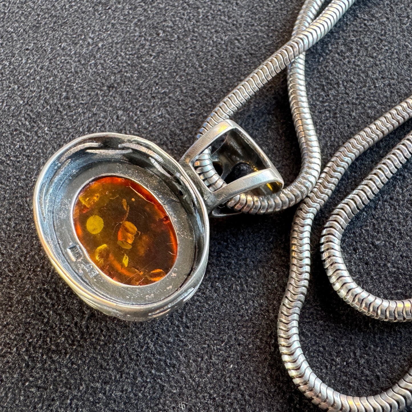 Collier en argent 925 et ambre