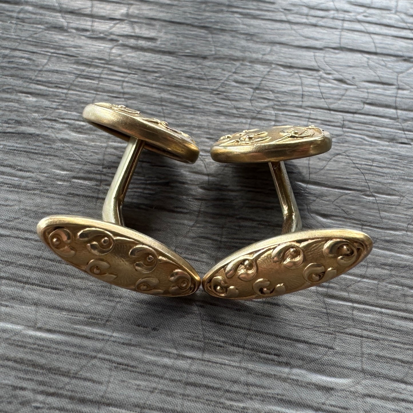 Boutons de manchettes Art Nouveau - plaqué or ORIA