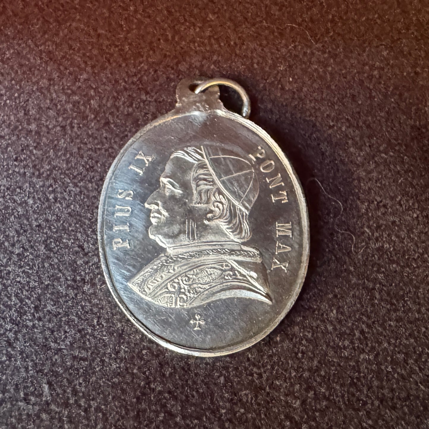 Médaille religieuse ancienne en argent « Pius IX »