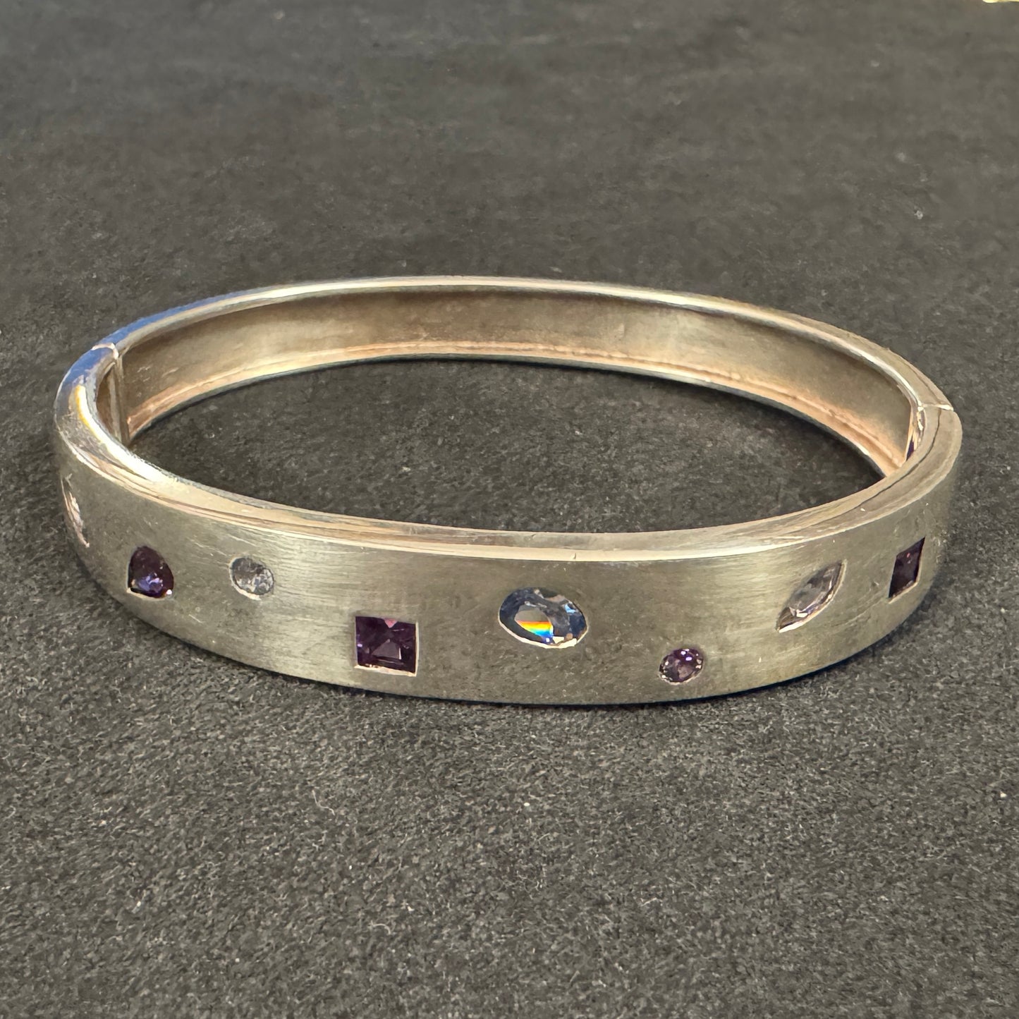 Bracelet moderne en argent pierres semi précieuses