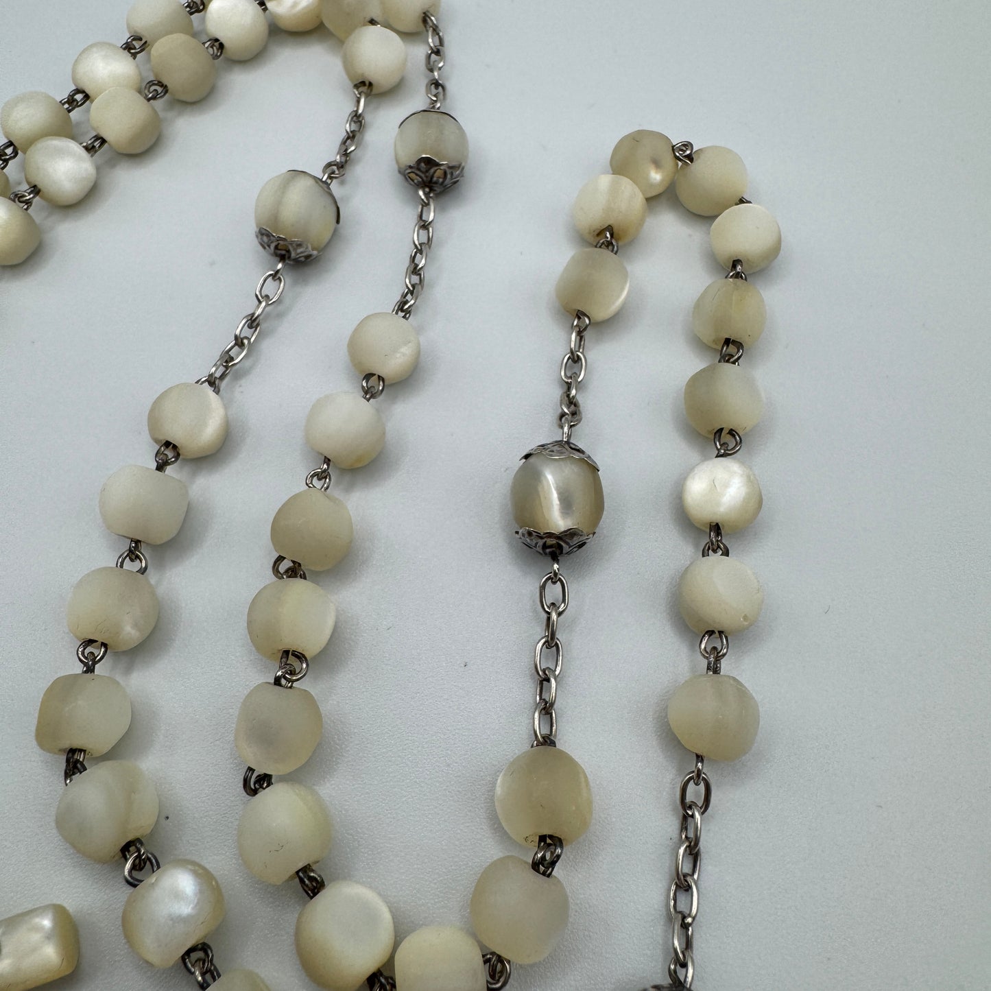 Grand Chapelet ancien en argent et nacre