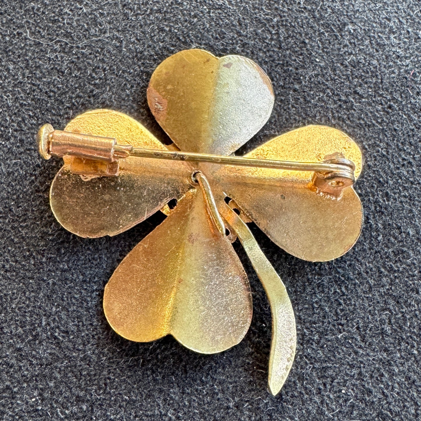 Broche ancienne « trèfle à 4 feuilles »