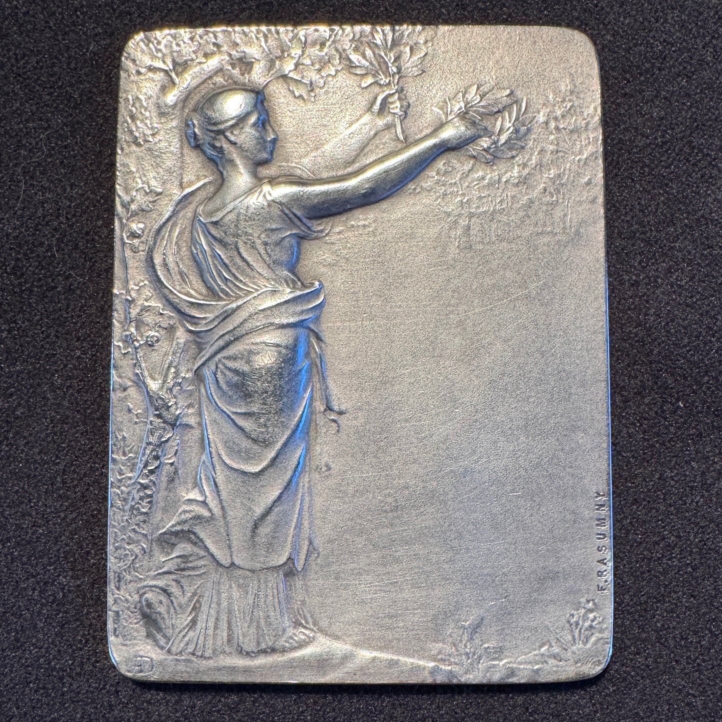Plaque Médaille ancienne en Argent « Caisse d’épargne de CHARTRES » par Félix Rasumny