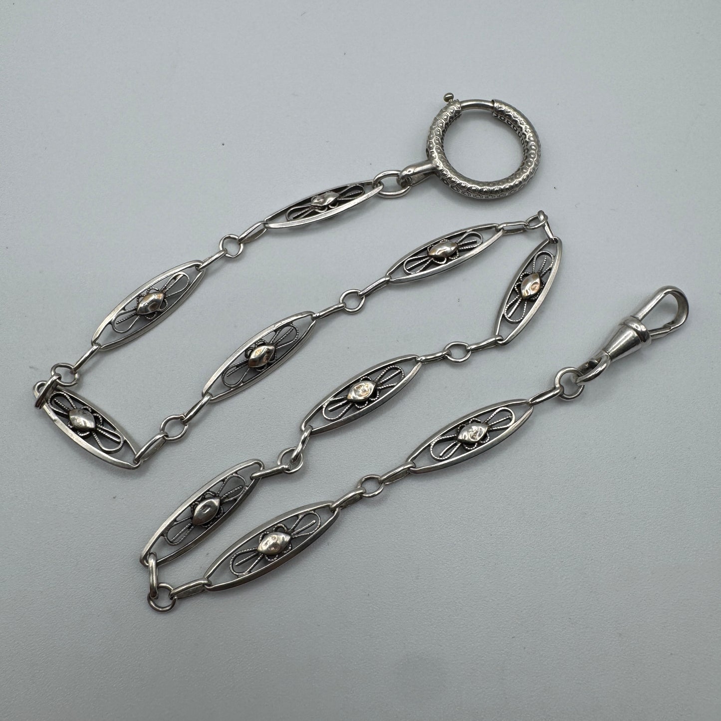 Chaine de montre à gousset ancienne - argent massif