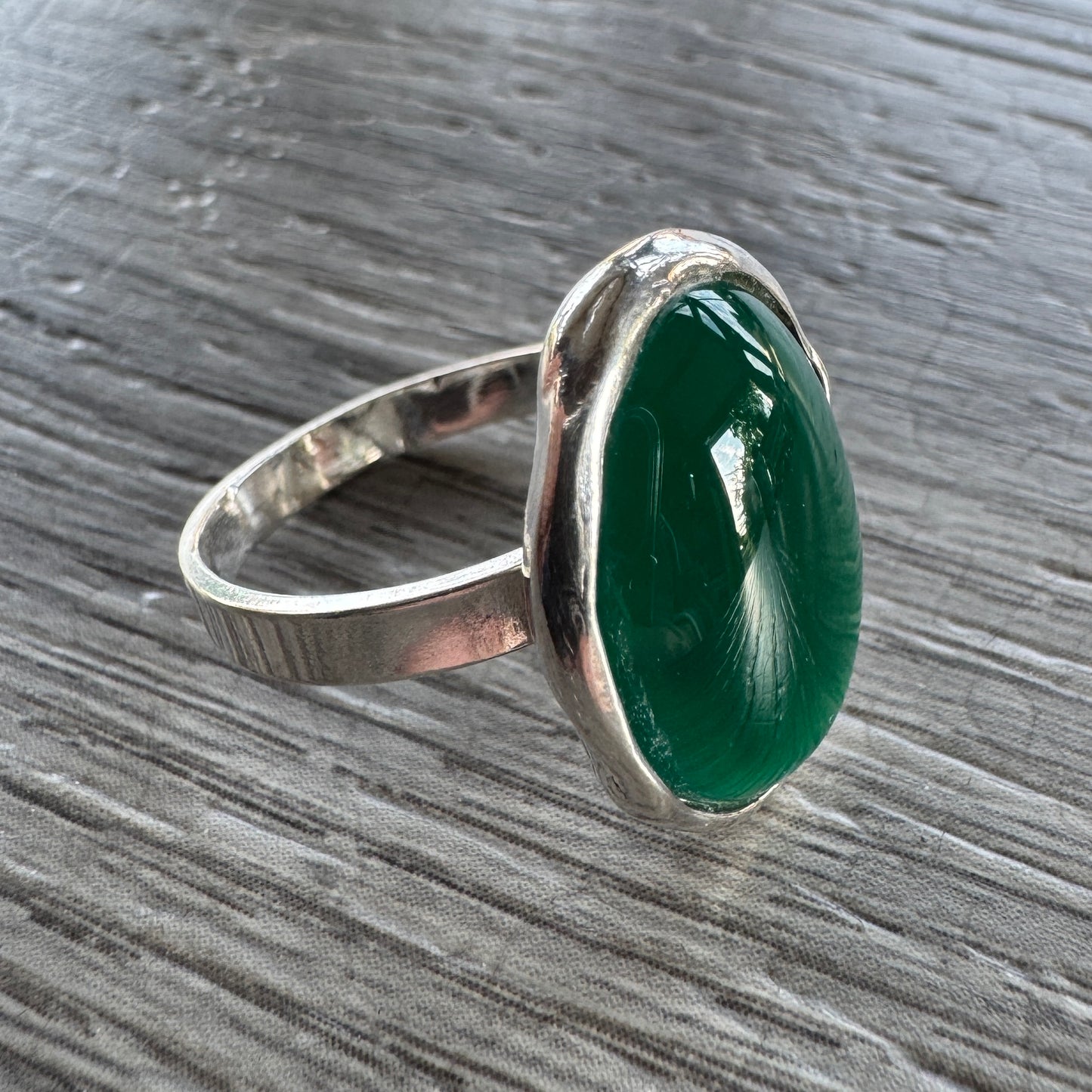 Bague en argent et verre