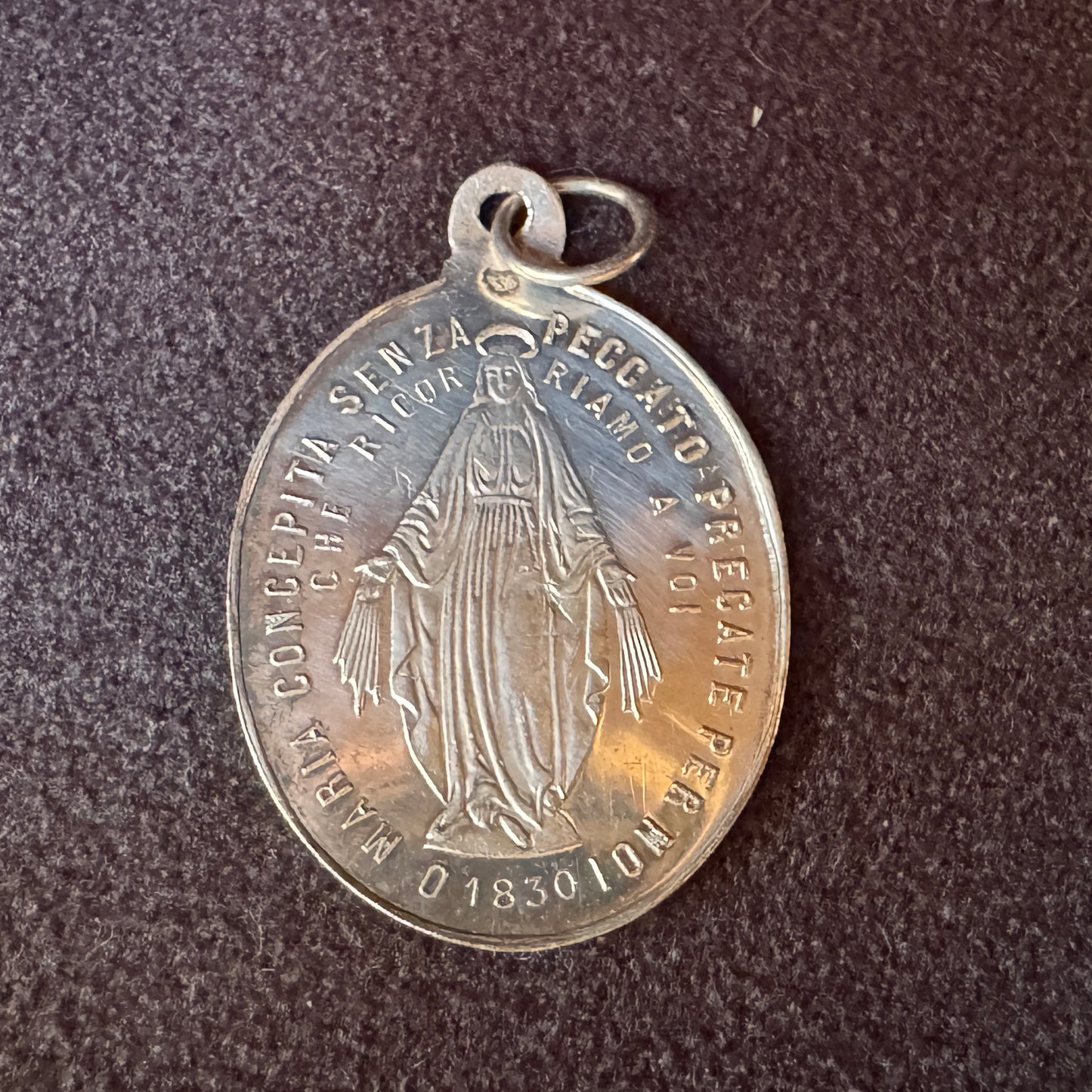 Médaille religieuse ancienne en argent « Pius IX »