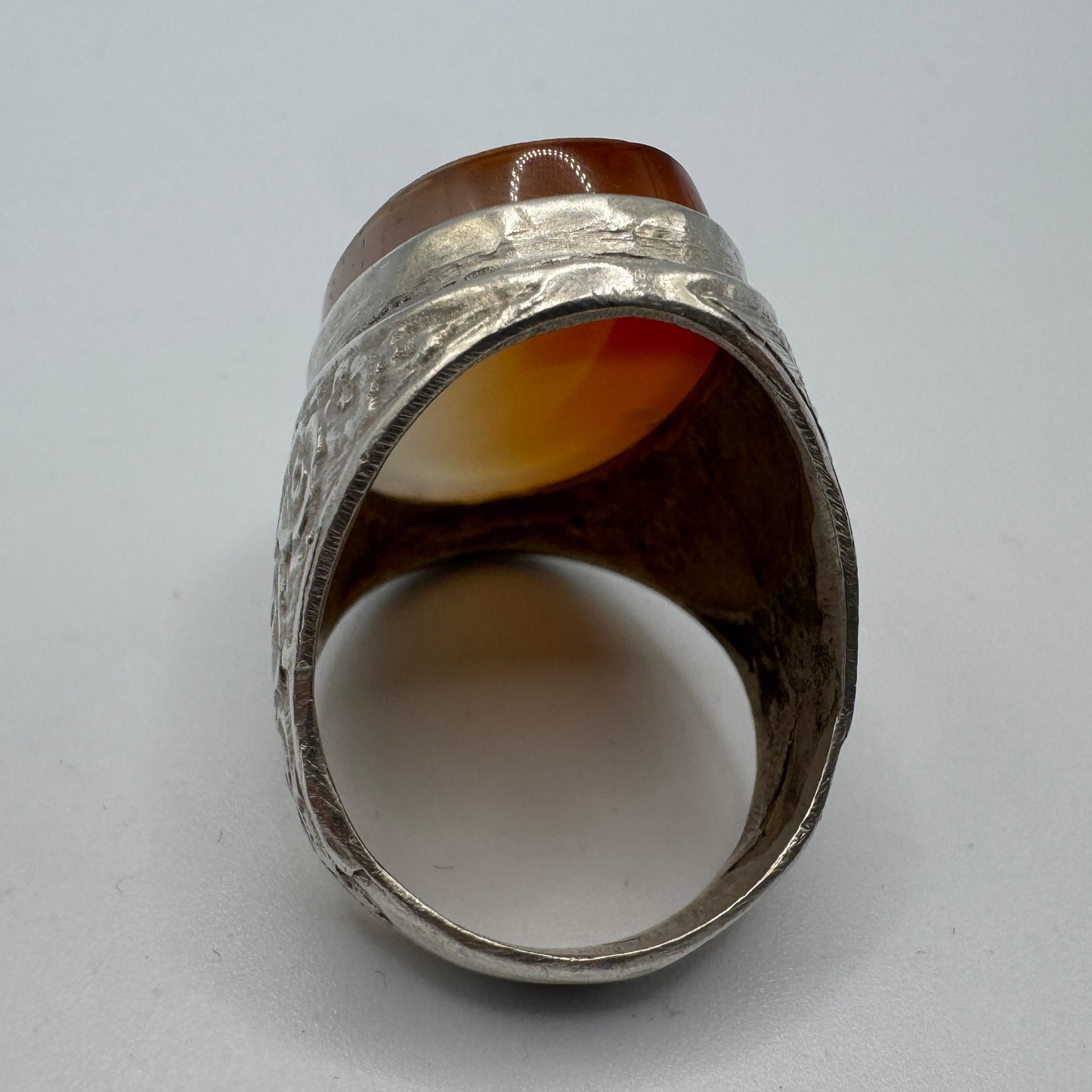 Rare chevalière ancienne Islamique - argent et agate Intaille