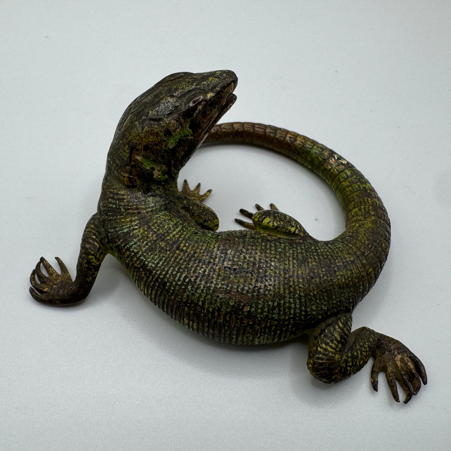 Superbe Bronze de Vienne polychrome ancien - « lézard »