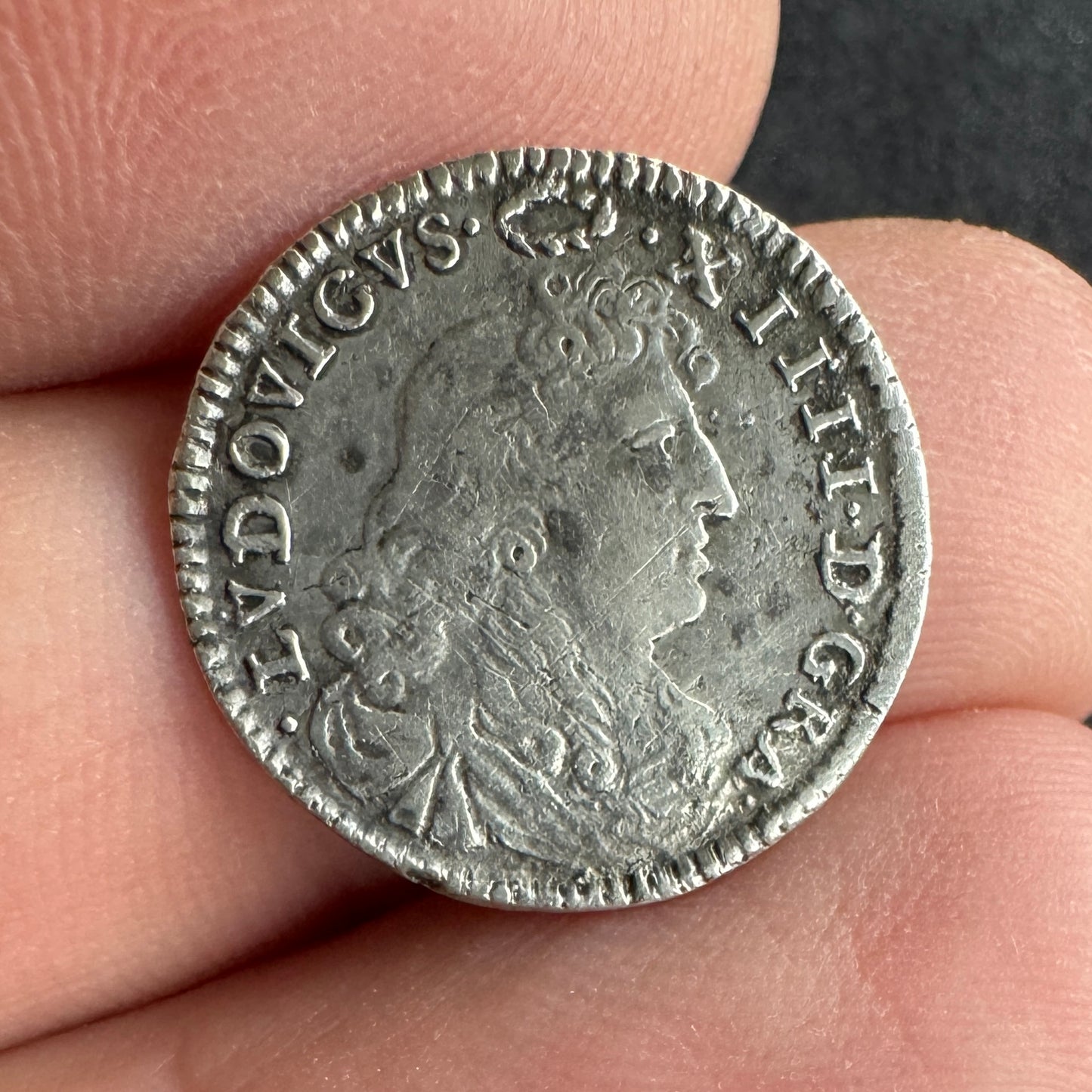 Monnaie ancienne en argent - 4 Sols dit « des traitants » 1674 A - Louis XIV »