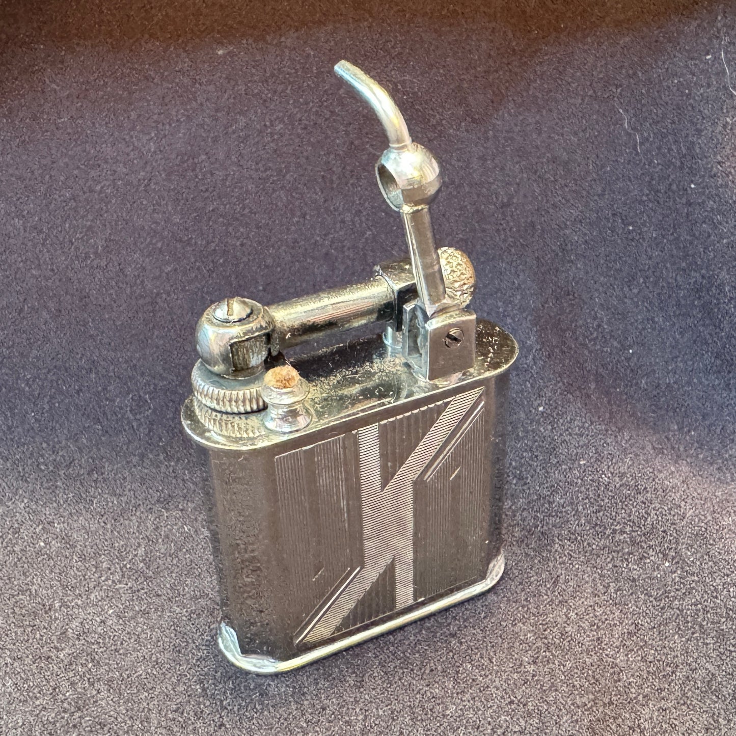 Briquet publicitaire ancien à essence - « Tubes en cuivre - CREPEY&VERDEZ Montreuil »