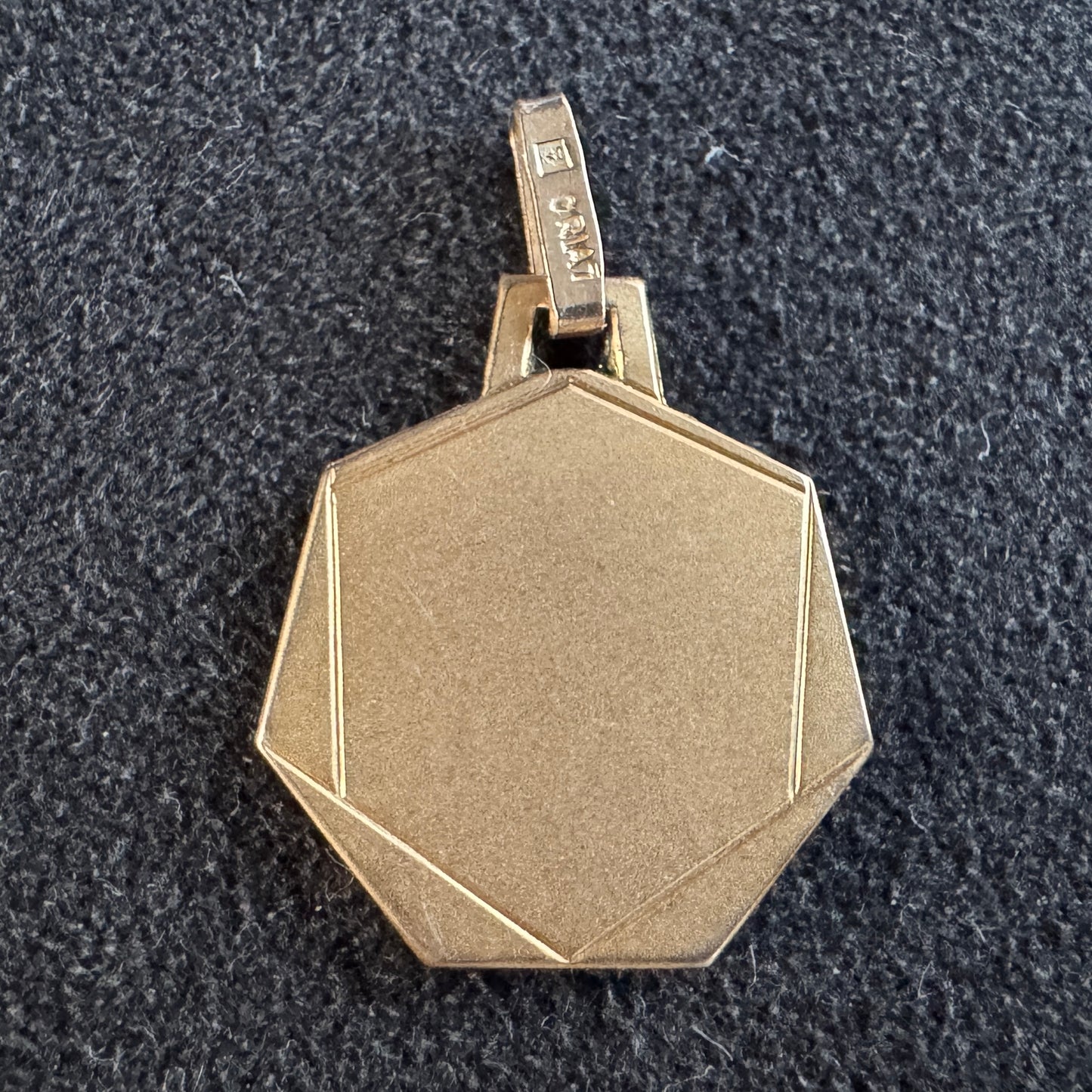 Médaille religieuse ancienne en plaqué or « Sainte Vierge »
