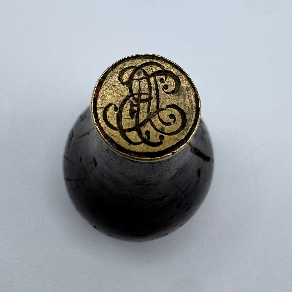 Petit Cachet Sceau ancien 18/19e - bois et bronze