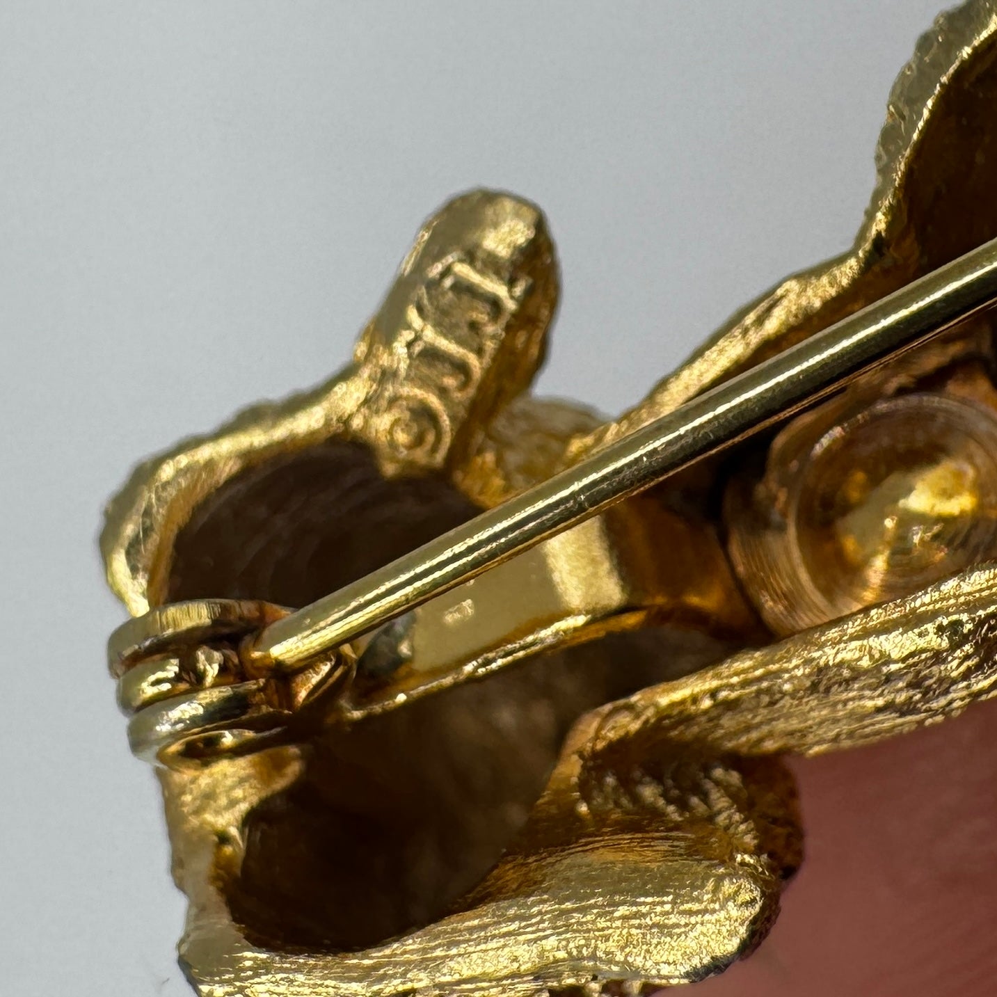 Broche créateur Vintage « caniche » - métal doré