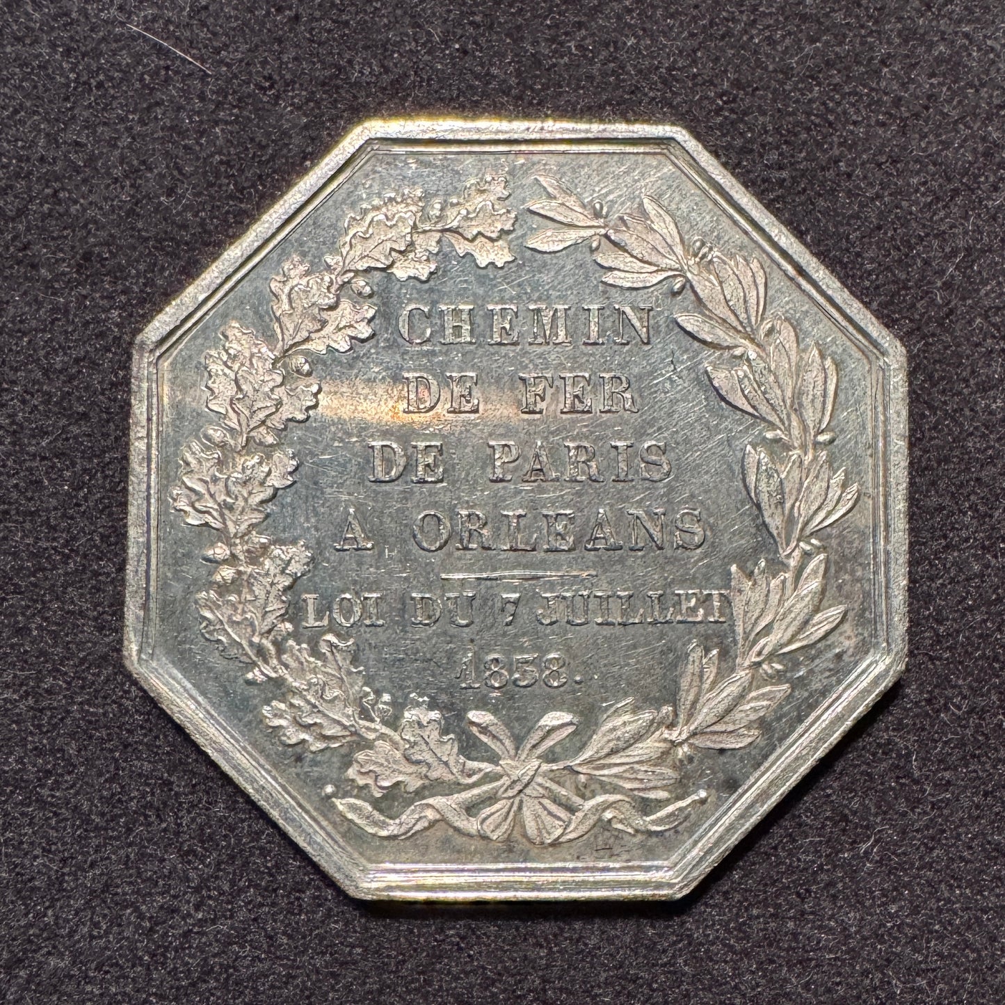 Jeton ancien en argent « Chemin de fer de Paris à Orléans »