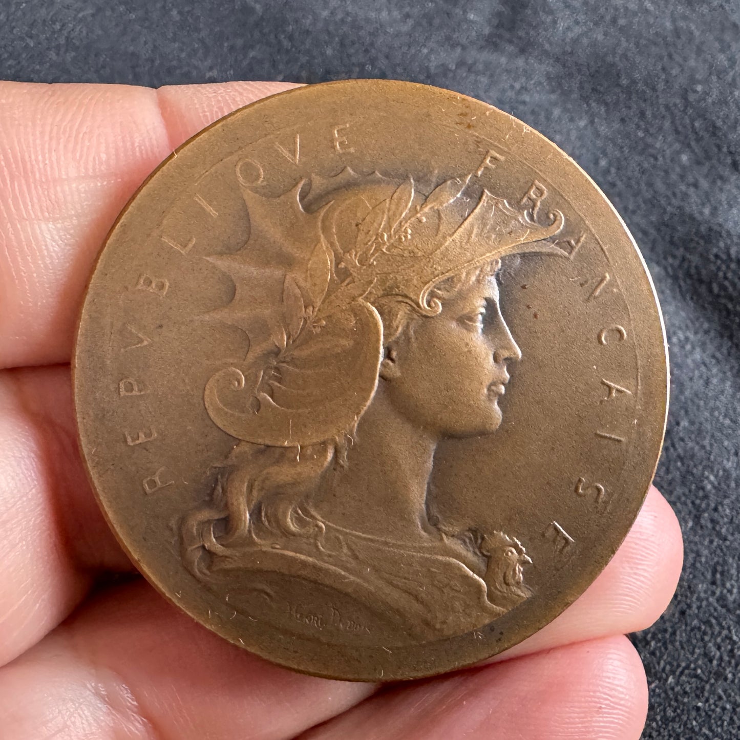 Médaille ancienne en bronze « société de tir de Dreux » par Henri Dubois