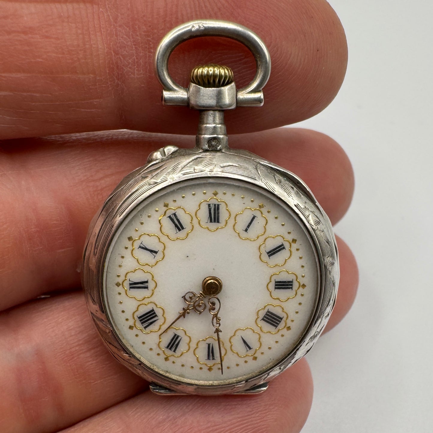Montre de col à gousset Ancienne en argent