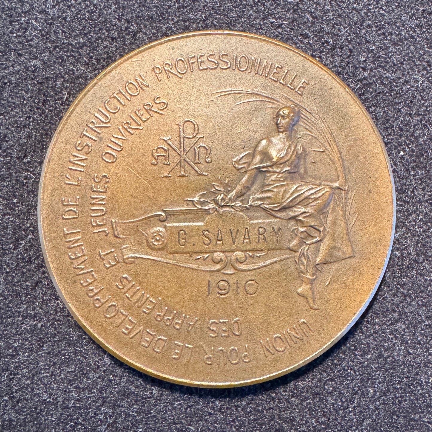 Médaille ancienne « développement de l’instruction professionnelle 1910 »